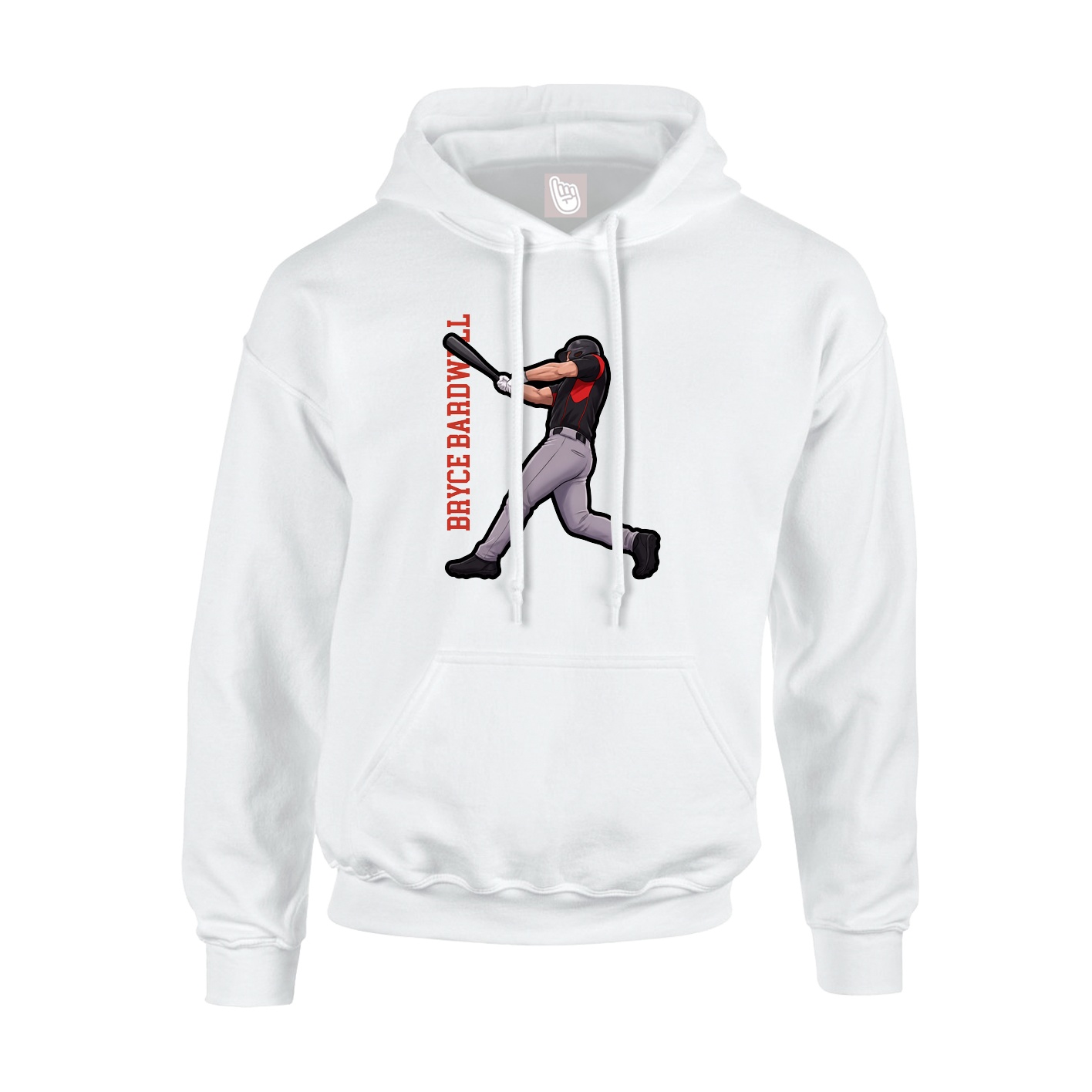 Hoodie — Name Vertical in White
