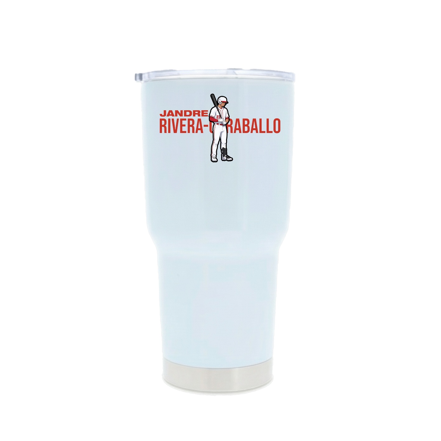 30oz Stainless Steel Tumbler — Player Name in White