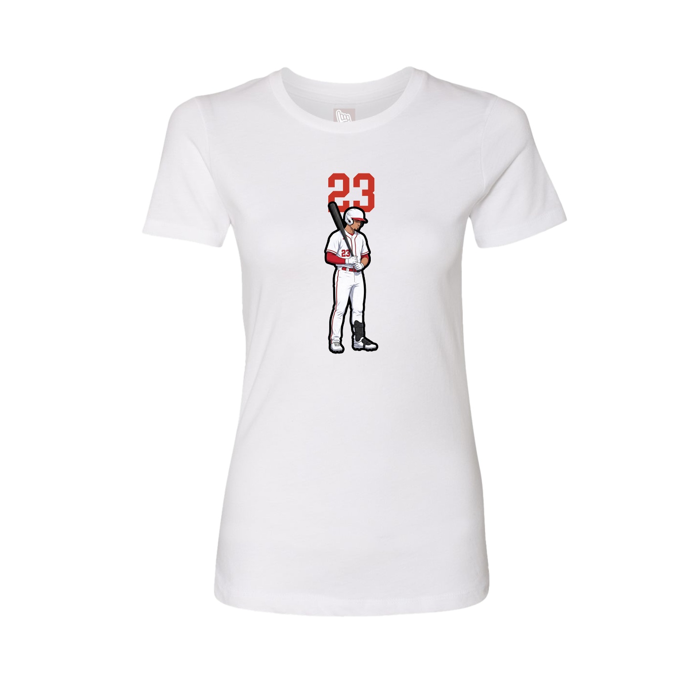 Fitted Women's Tee — Number Top in White