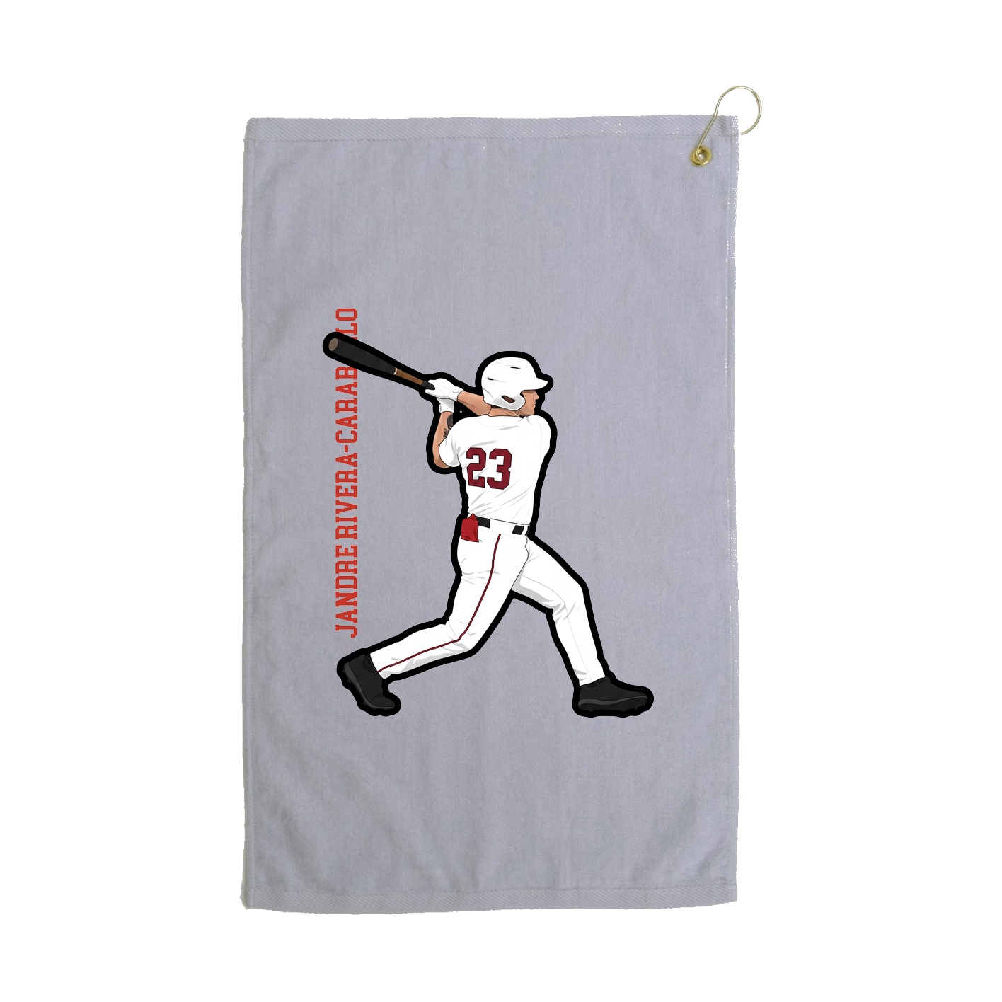 Golf Towel — Name Vertical in Grey