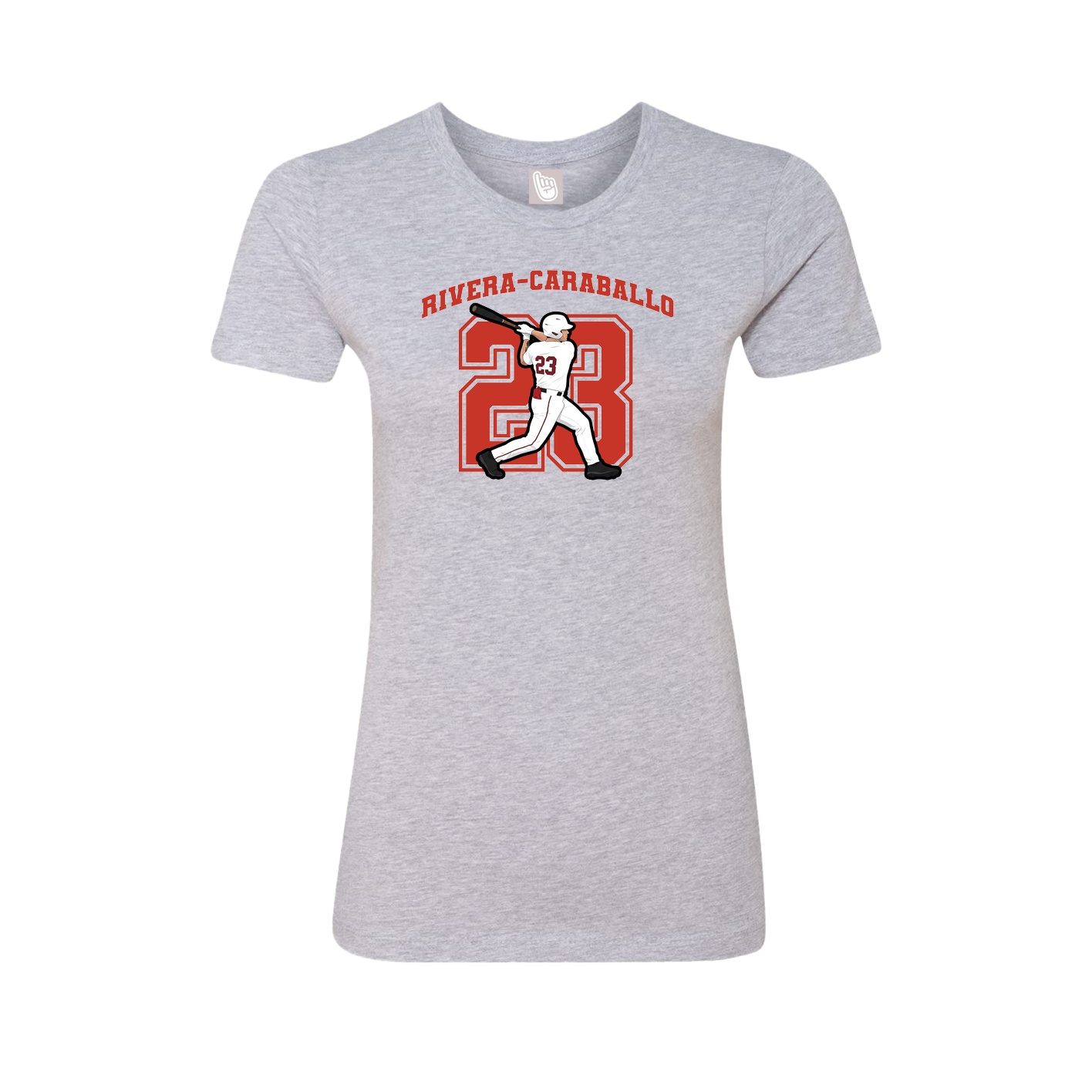 Fitted Women's Tee — Number in Grey
