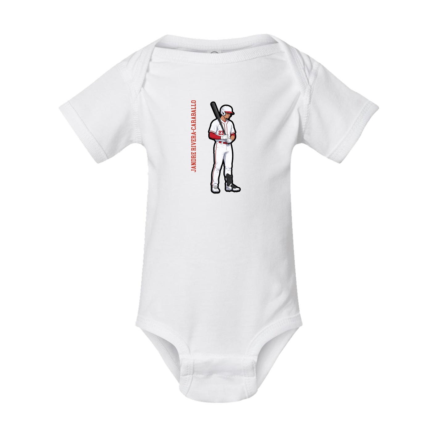 Baby Onesie — Name Vertical in White