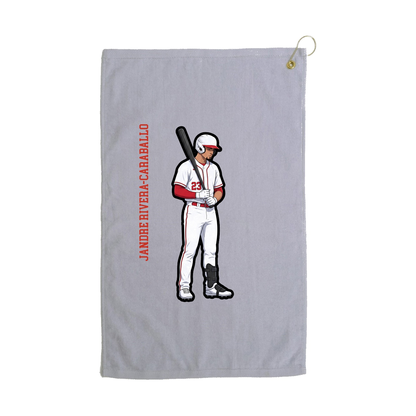 Golf Towel — Name Vertical in Grey