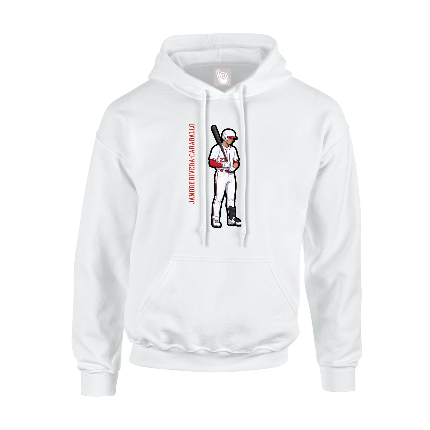 Hoodie — Name Vertical in White