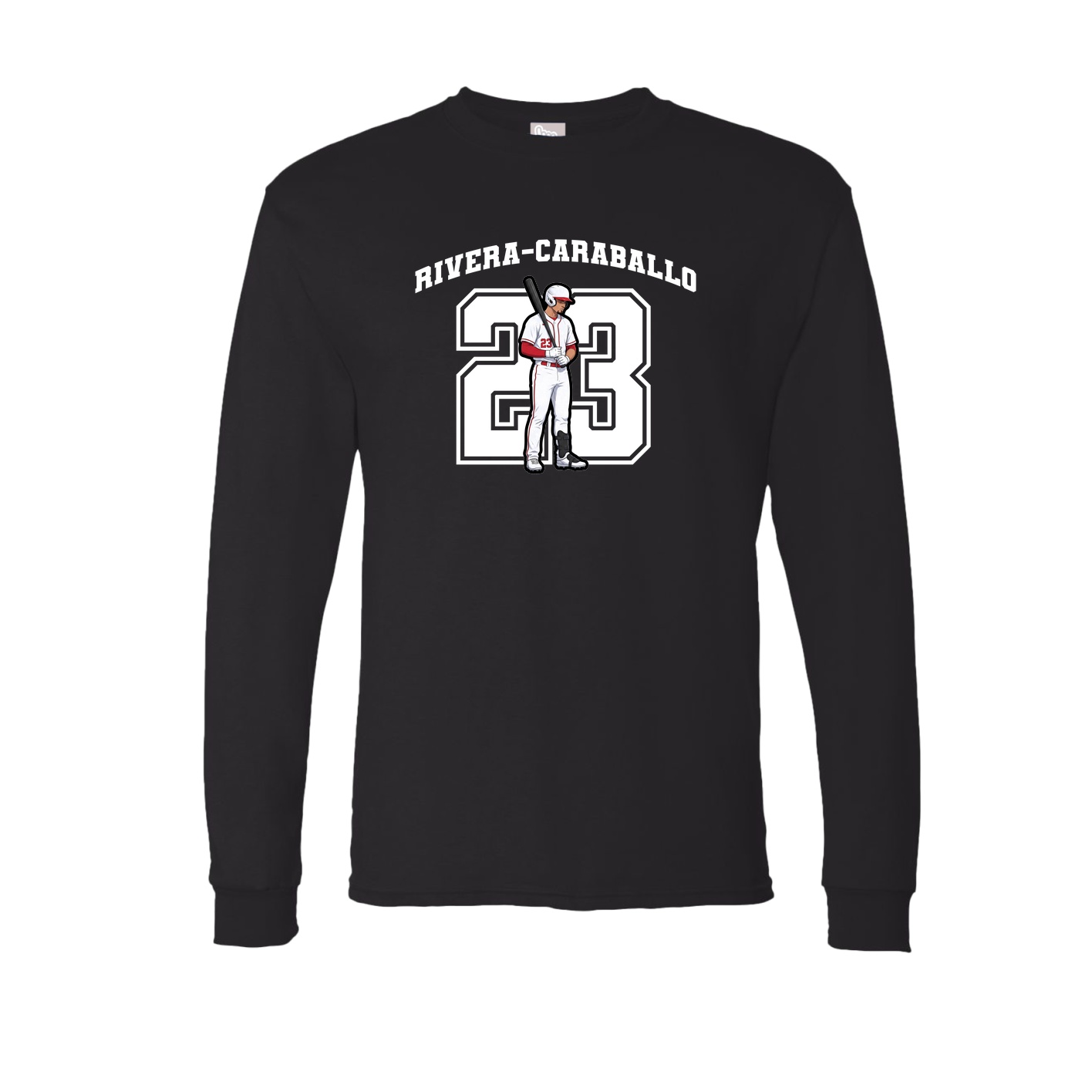 Long Sleeve Tee — Number in Black