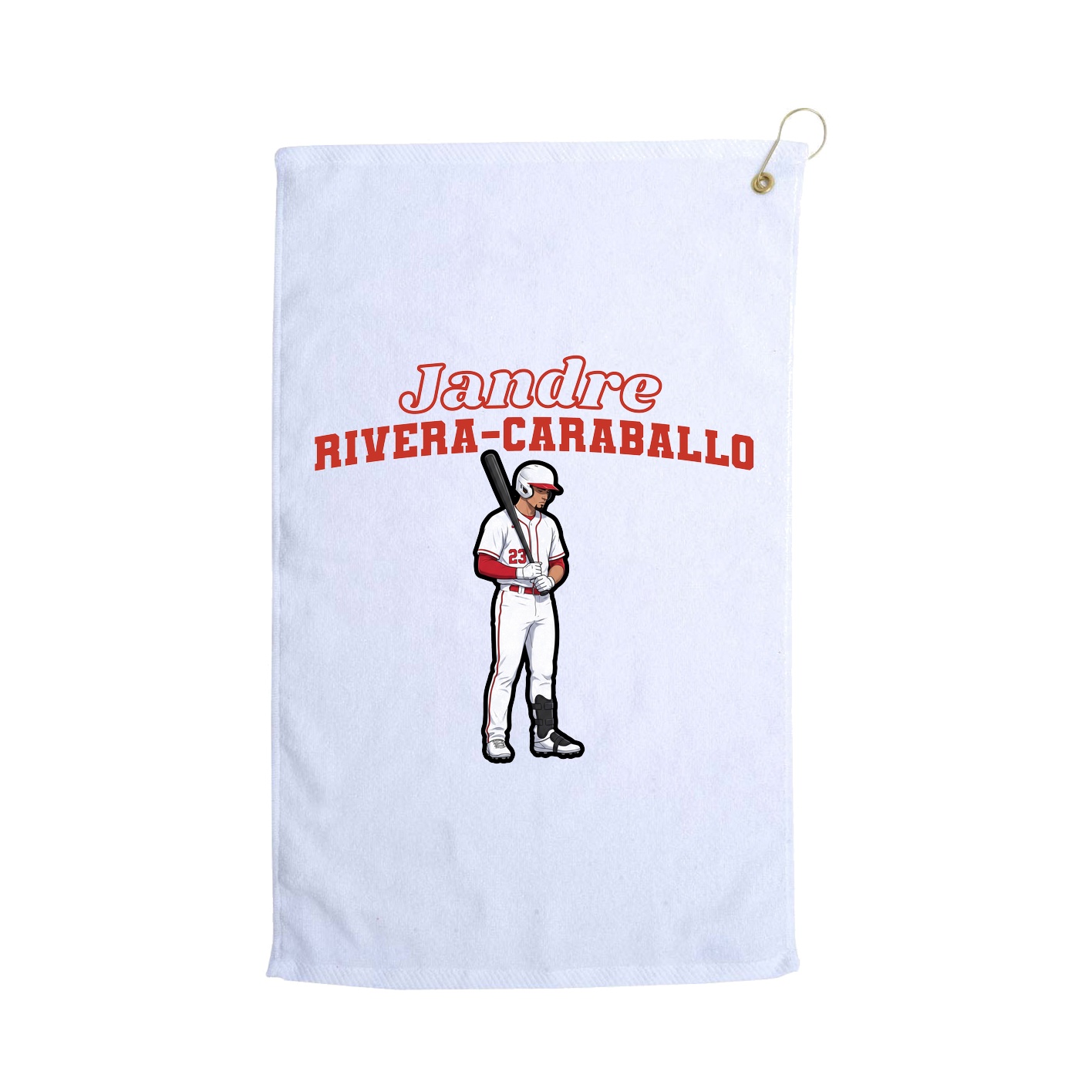 Golf Towel — Name Arch in White