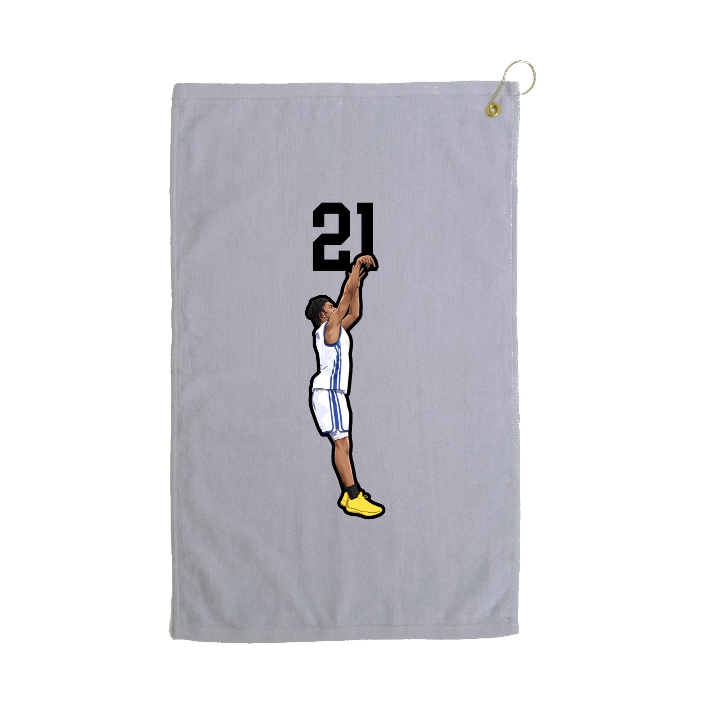Golf Towel — Number Top in Grey
