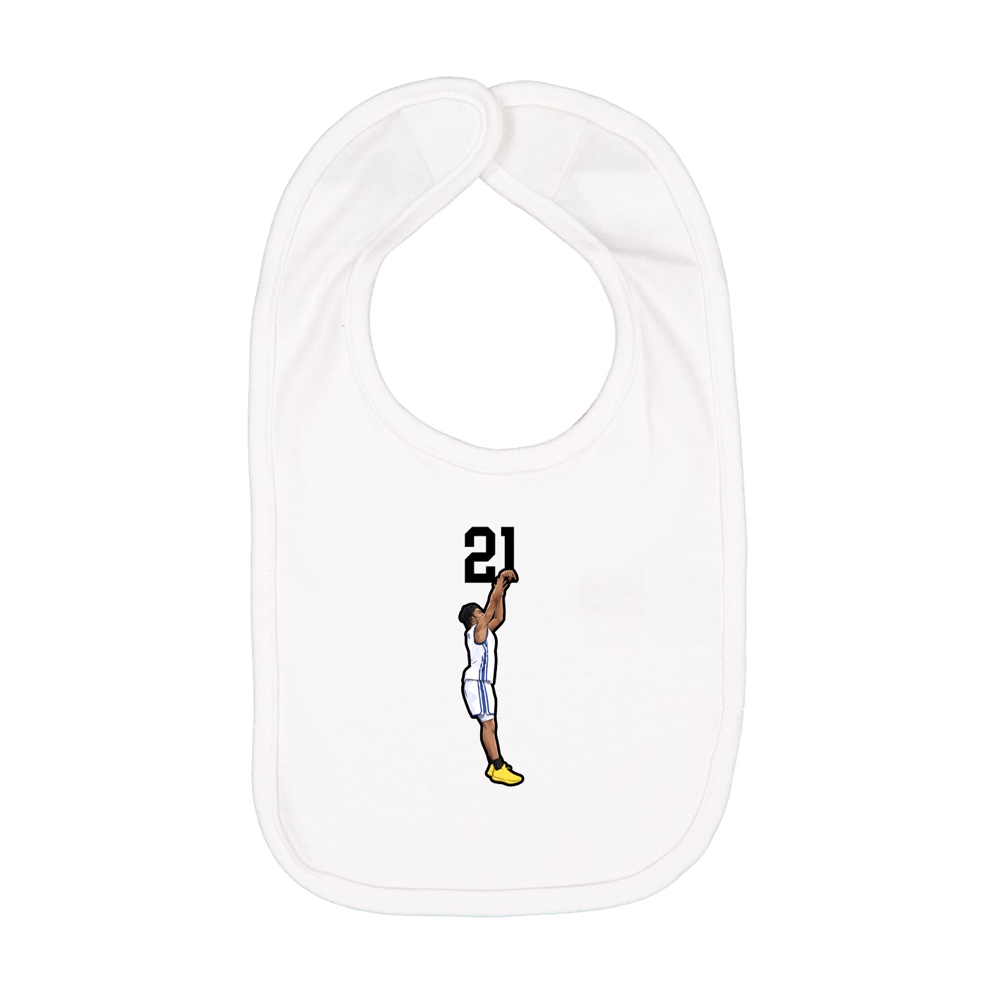 Infant Bib — Number Top in White