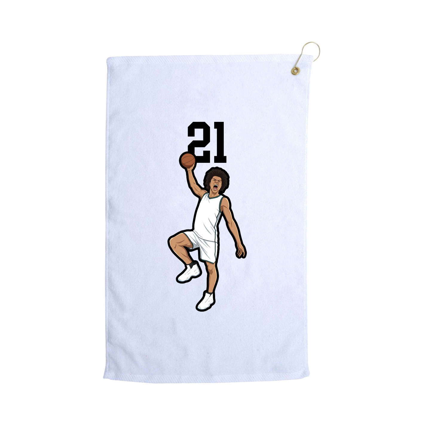 Golf Towel — Number Top in White