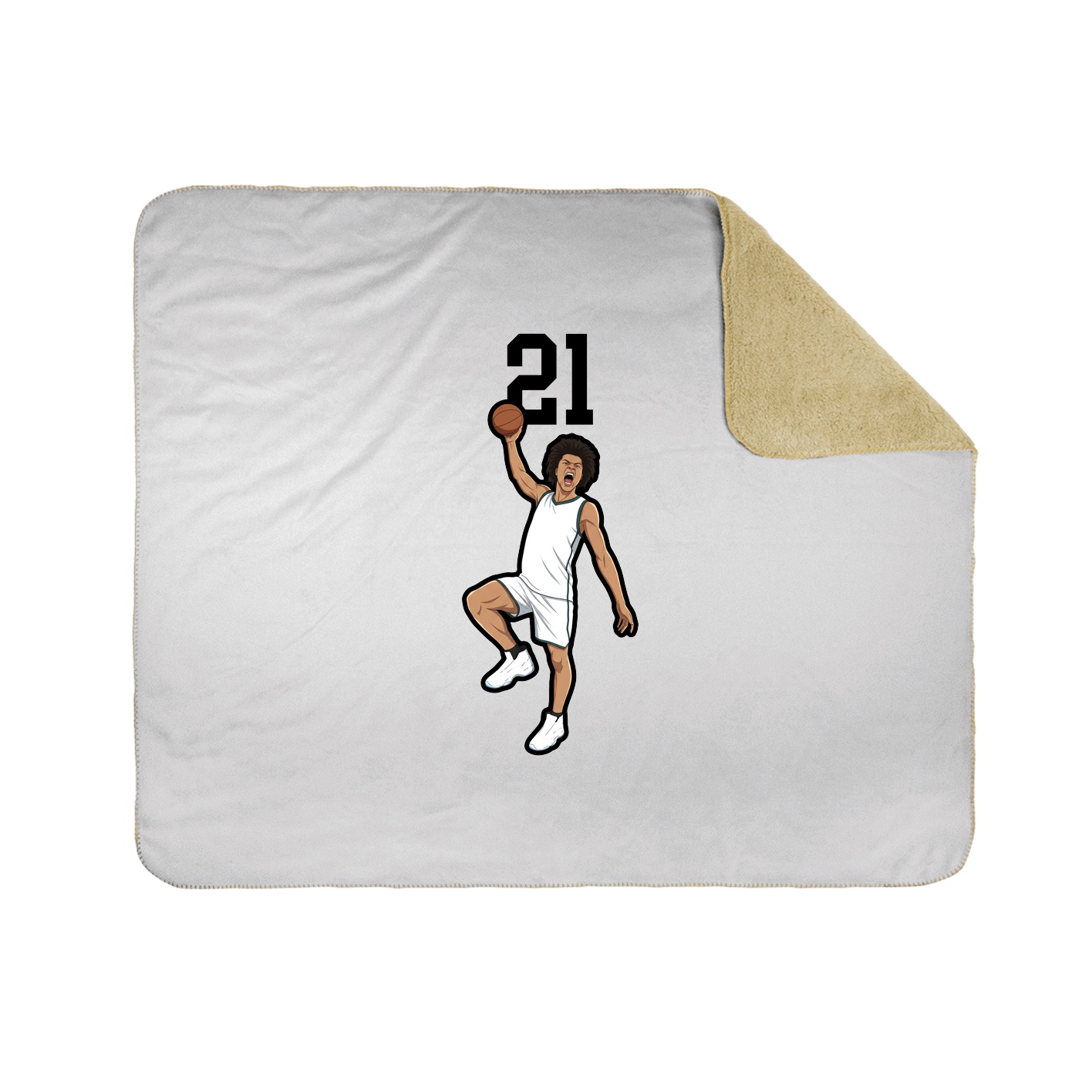 Throw Blanket — Number Top in White
