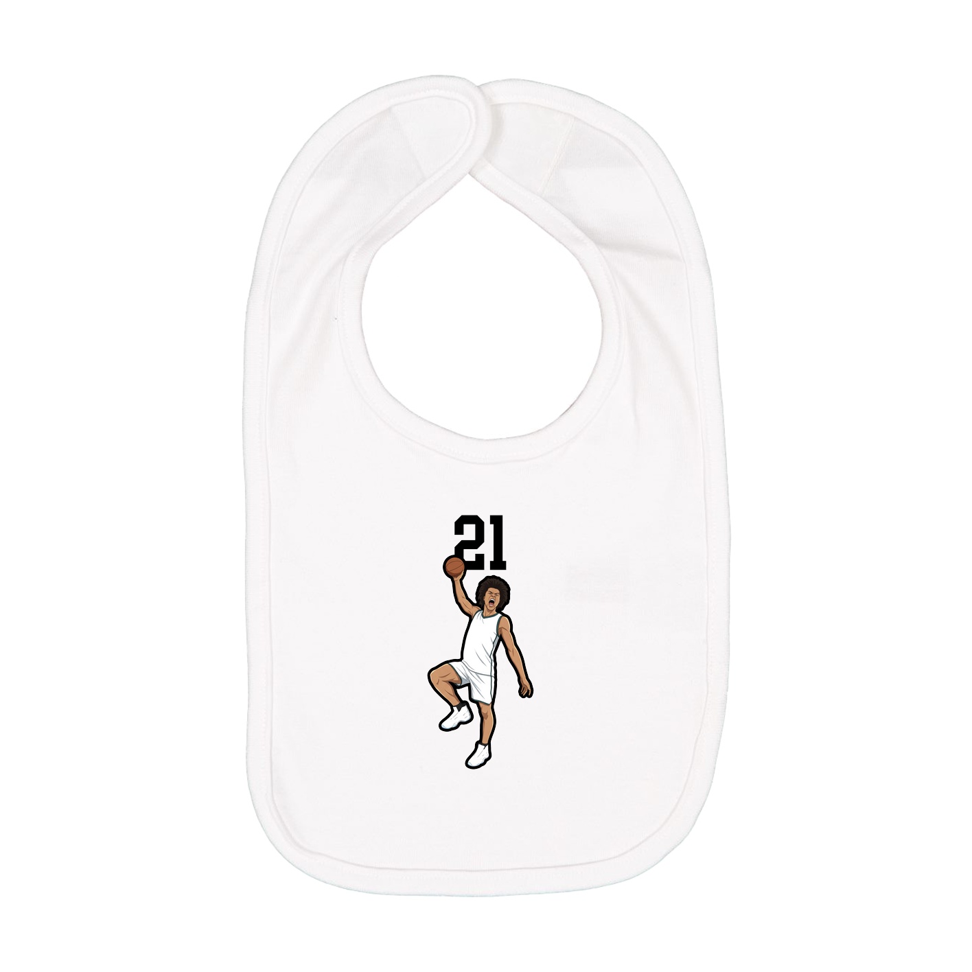 Infant Bib — Number Top in White