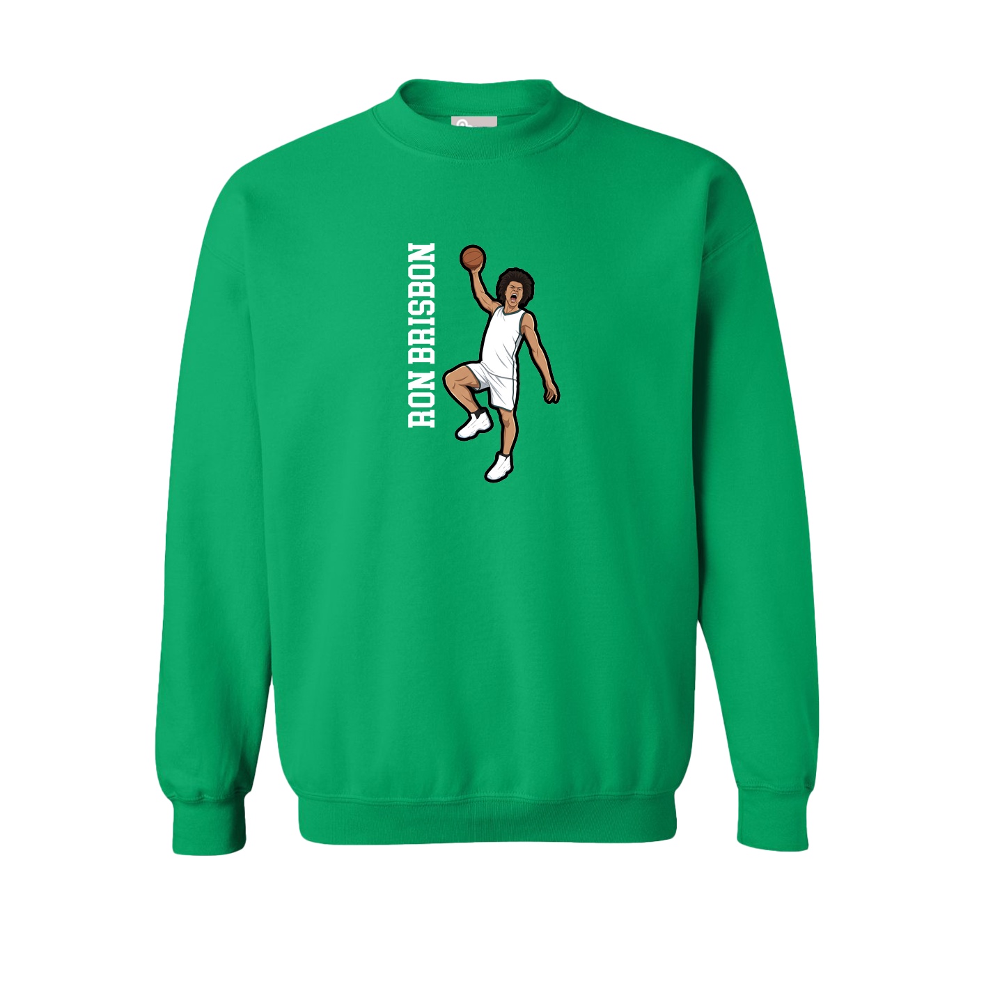 Fleece Crew — Name Vertical in Green