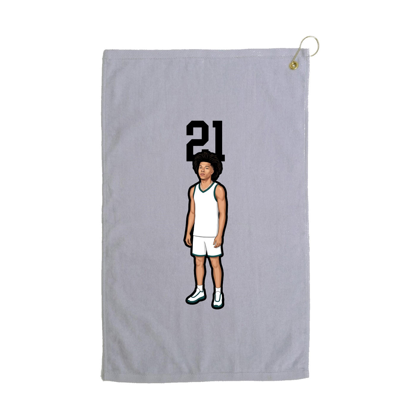 Golf Towel — Number Top in Grey