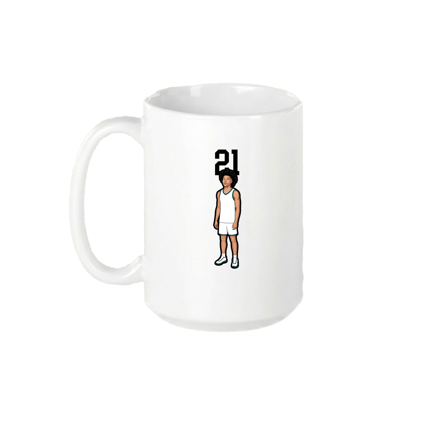 15oz Coffee Mug — Number Top in White