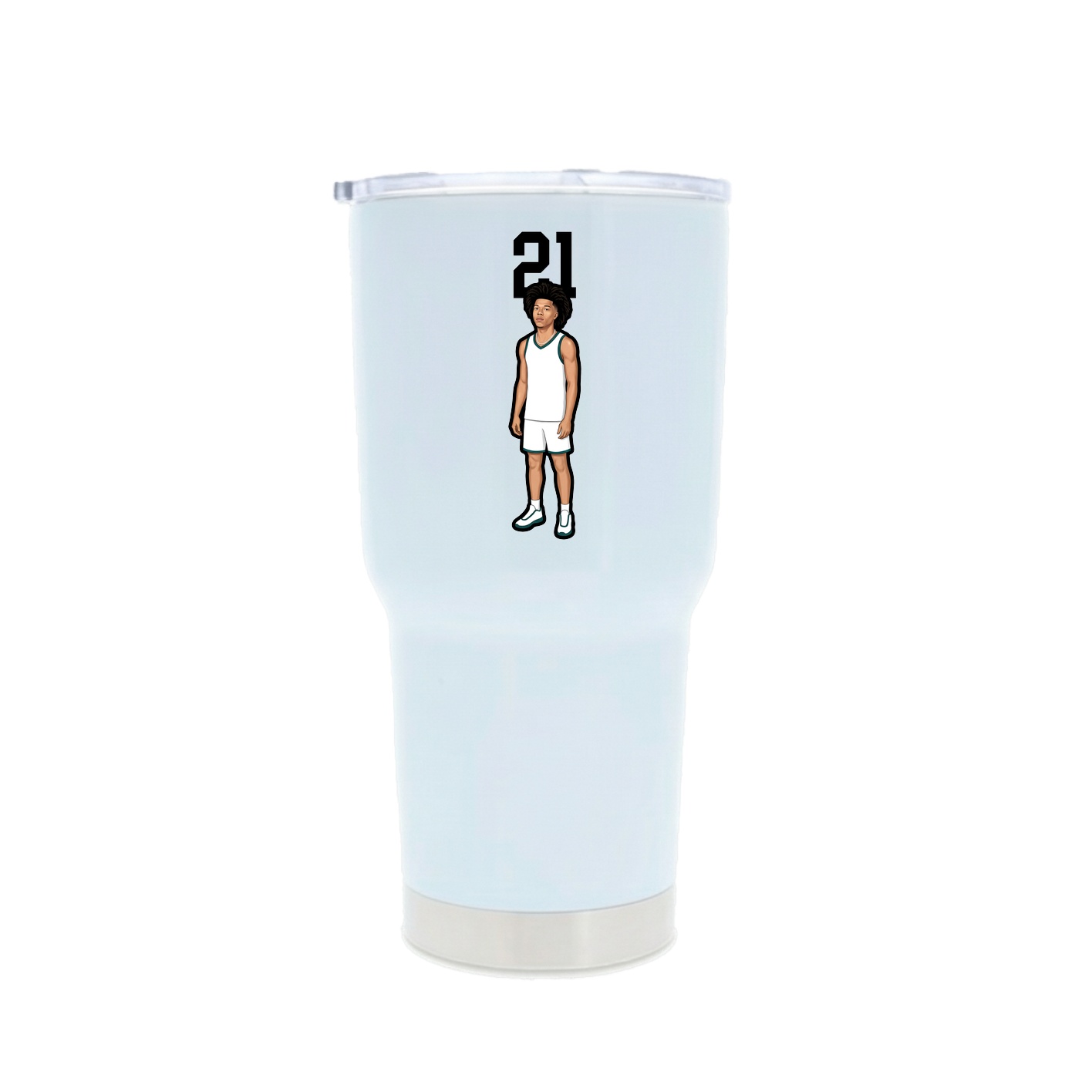 30oz Stainless Steel Tumbler — Number Top in White