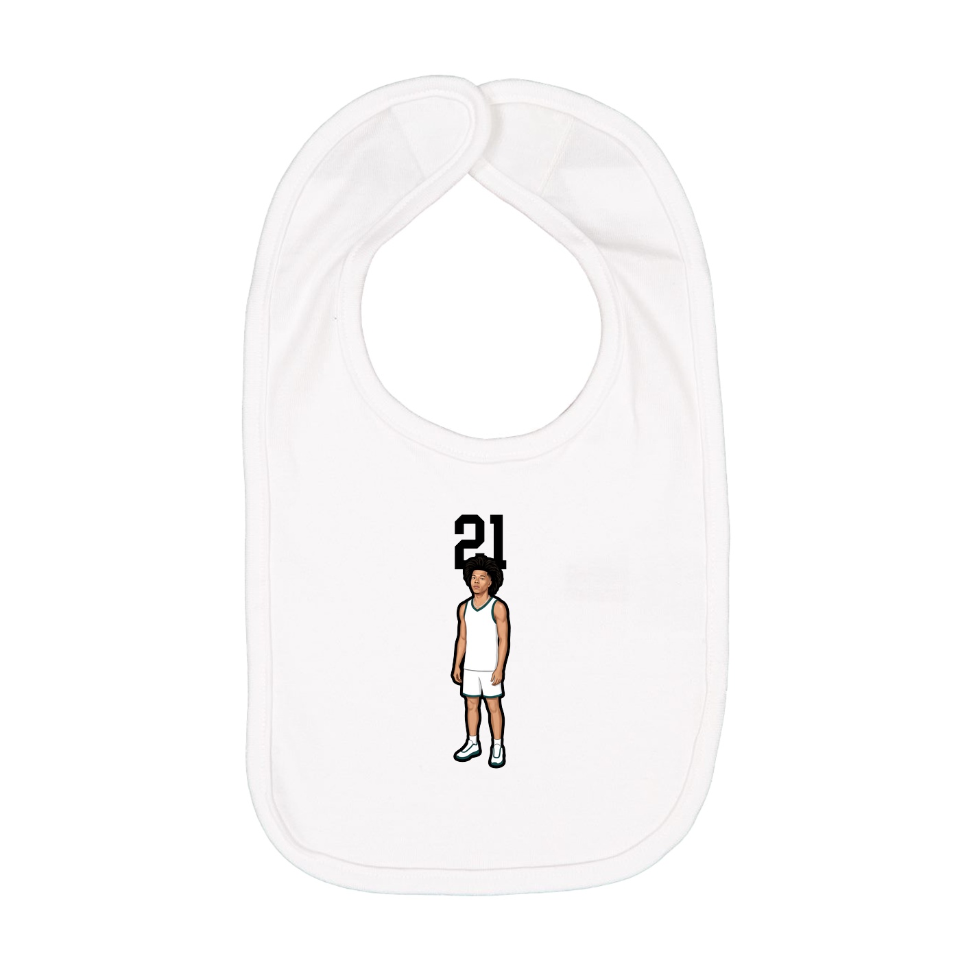 Infant Bib — Number Top in White