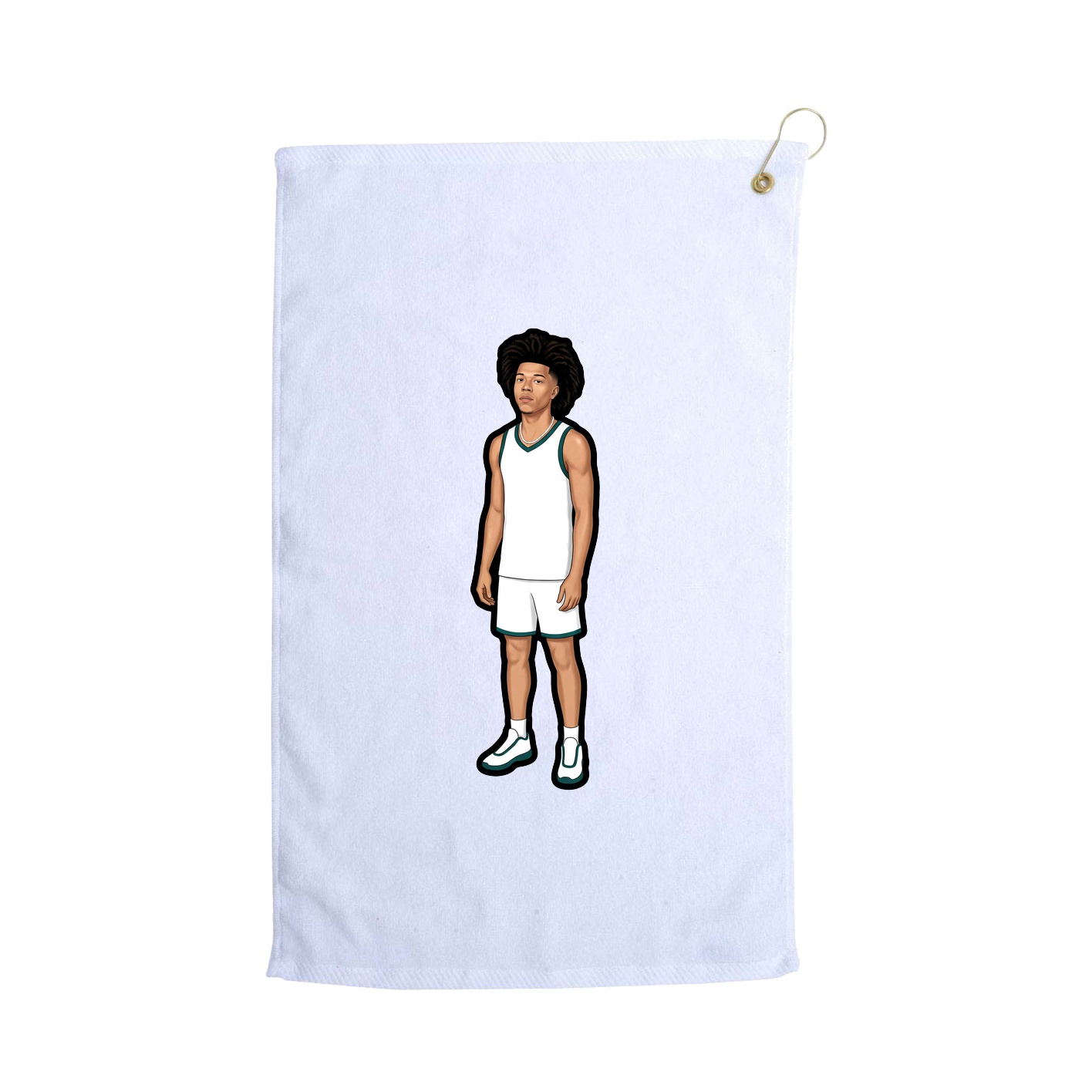 Golf Towel — Name Vertical in White