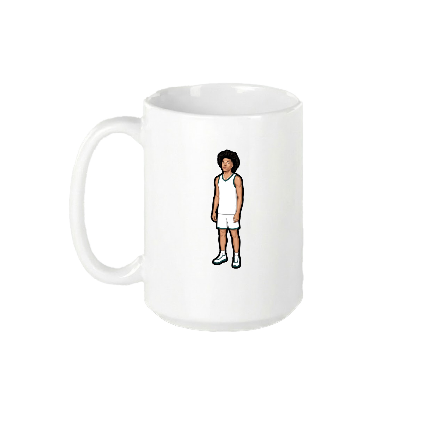 15oz Coffee Mug — Name Vertical in White