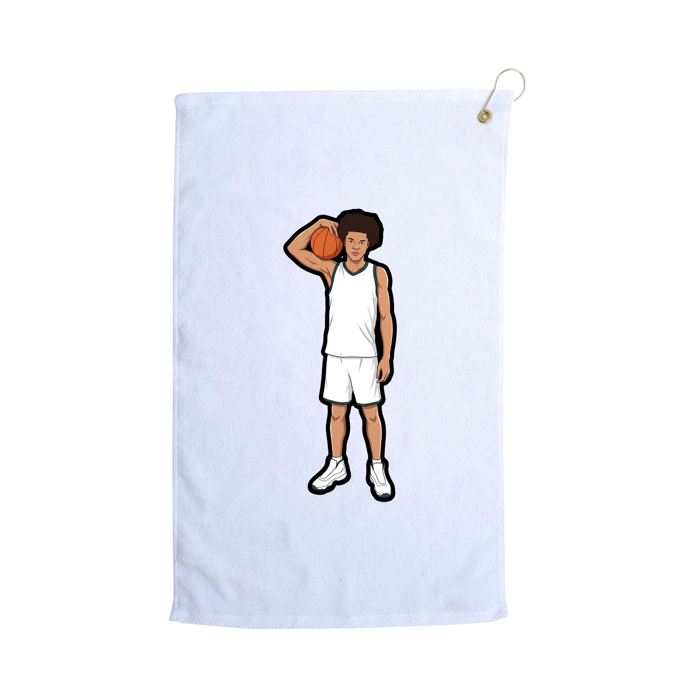 Golf Towel — Name Vertical in White