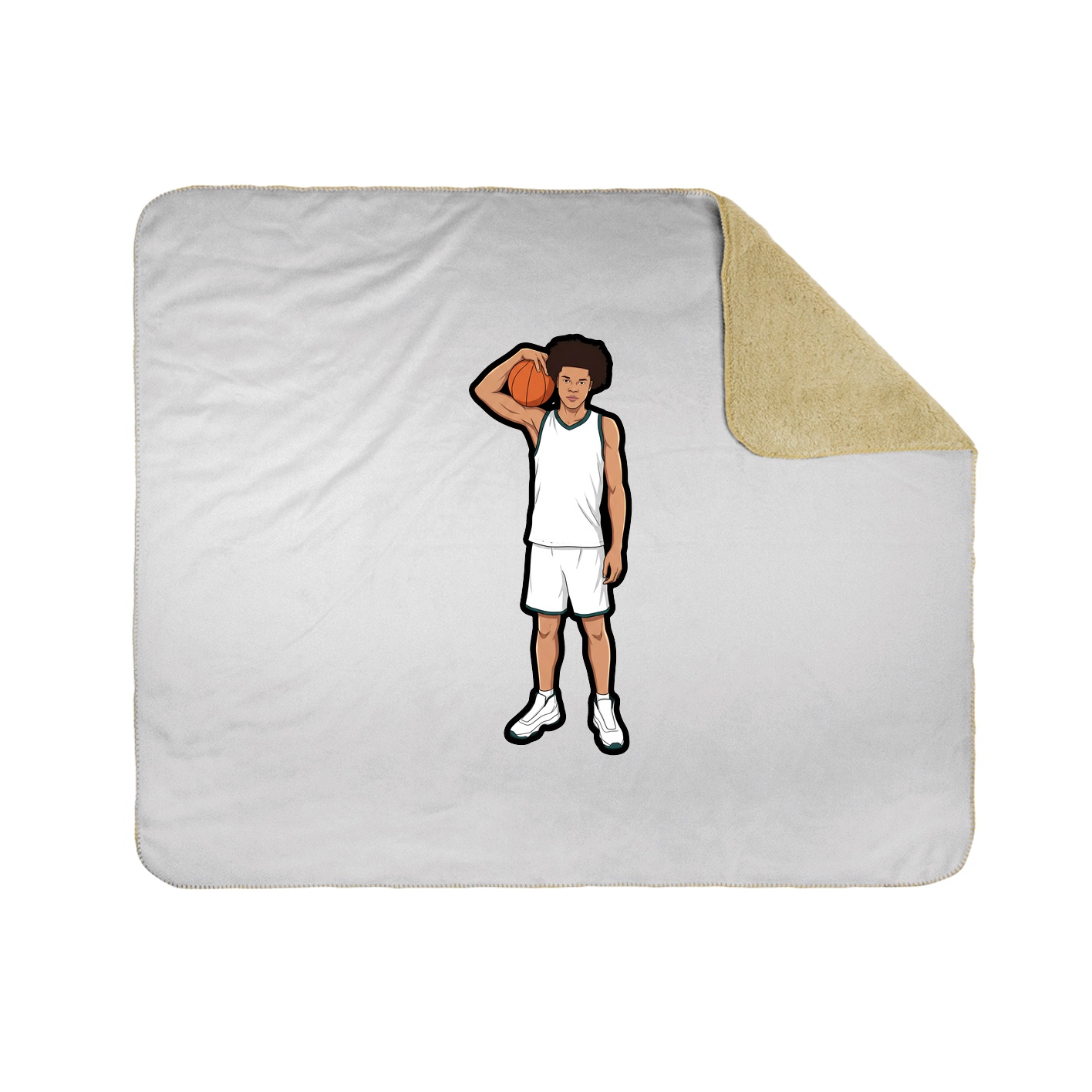 Throw Blanket — Name Vertical in White