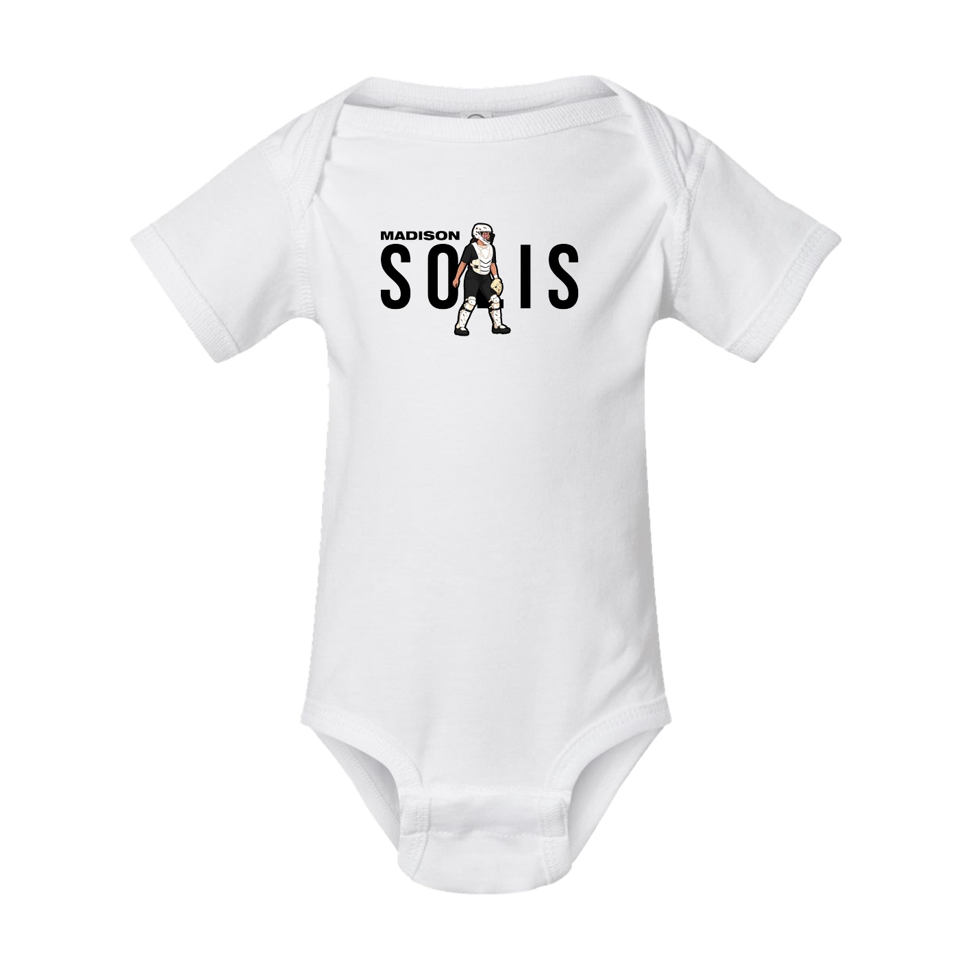 Baby Onesie — Player Name in White