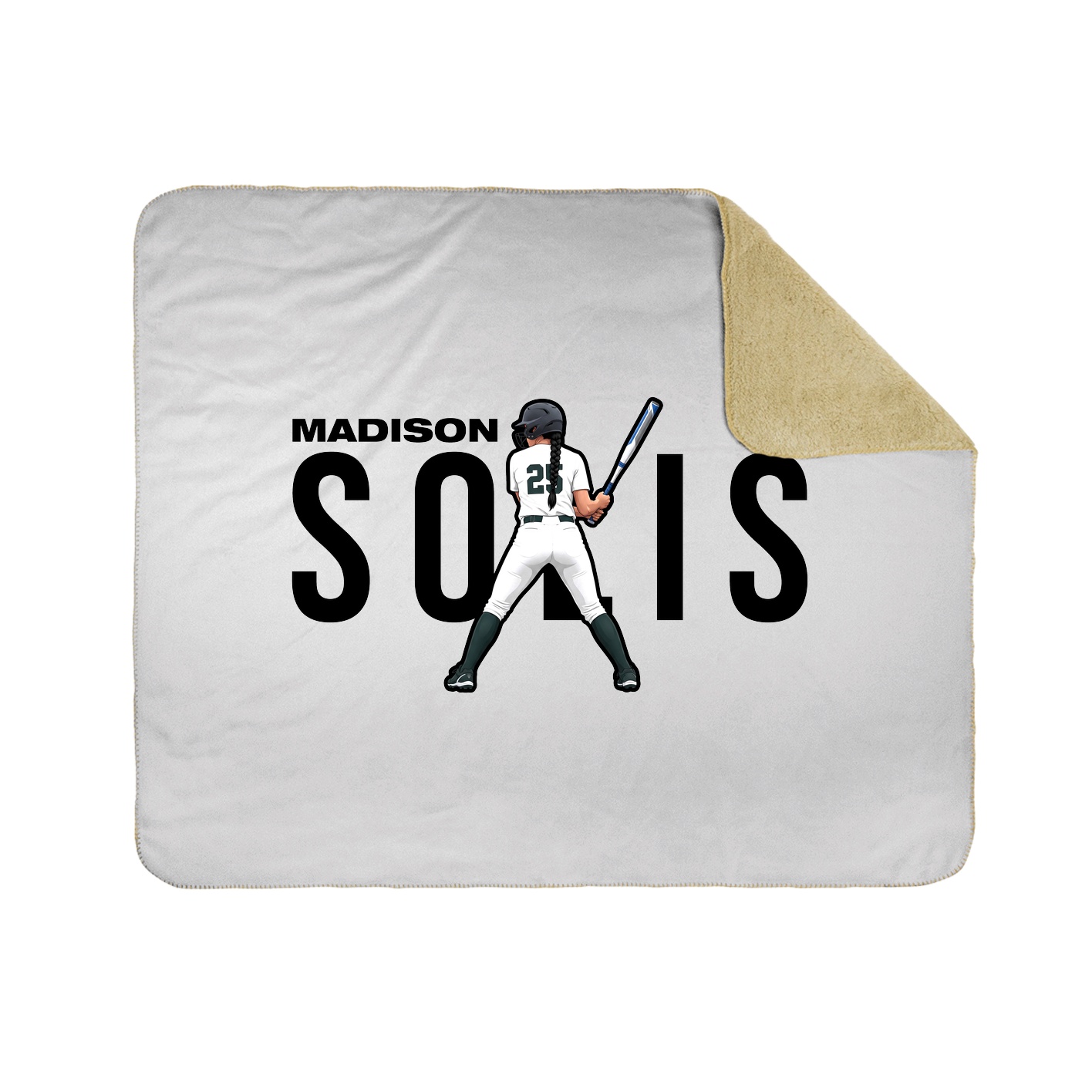 Throw Blanket — Player Name in White