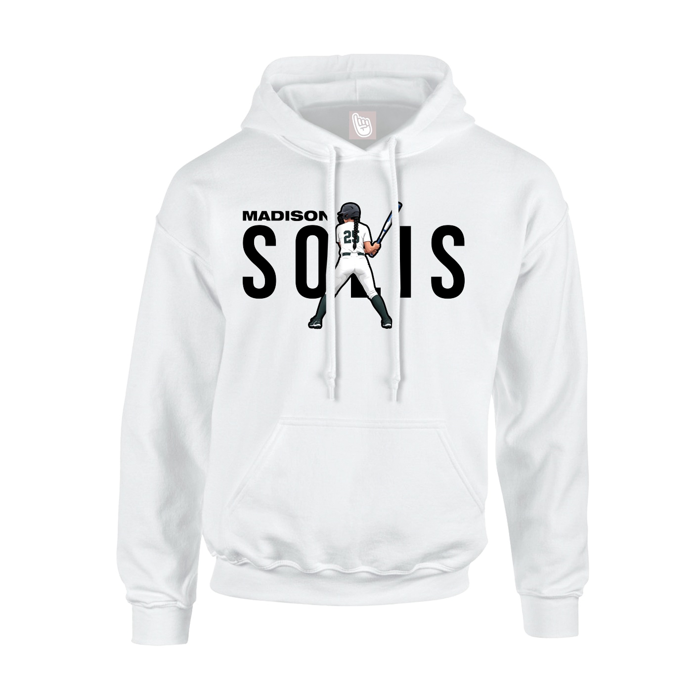 Youth Hoodie — Player Name in White