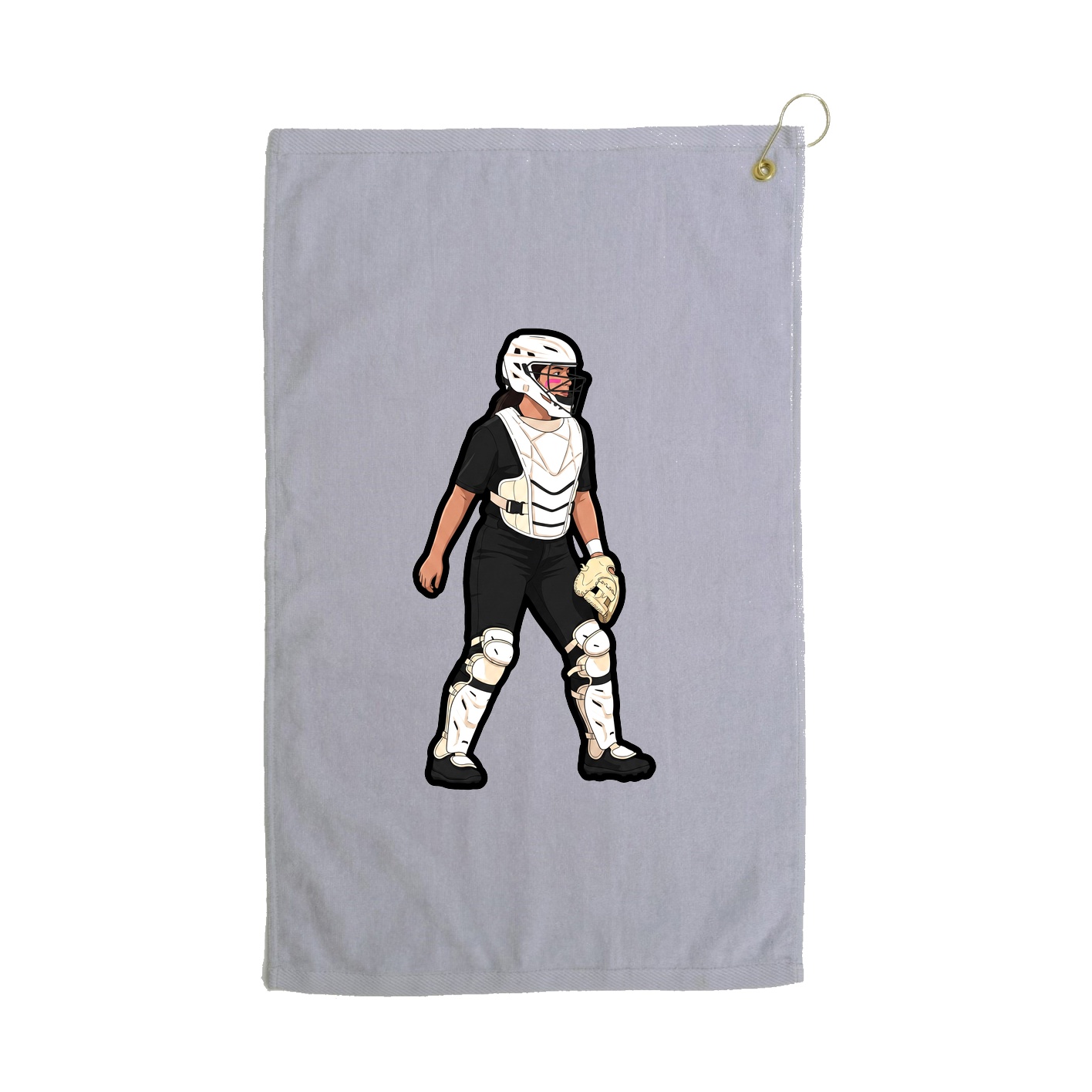 Golf Towel — Name Vertical in Grey