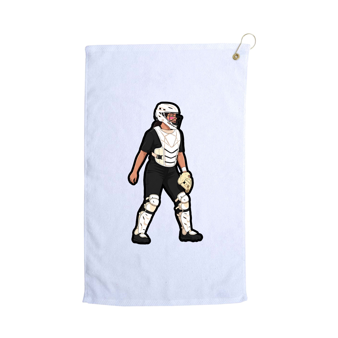 Golf Towel — Name Vertical in White