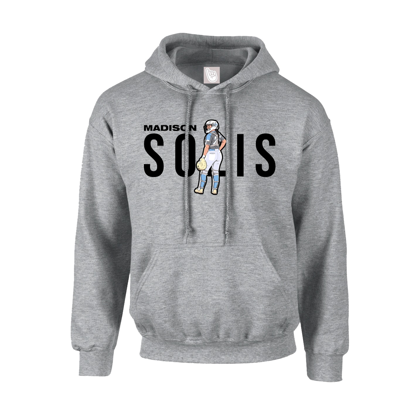 Youth Hoodie — Player Name in Grey