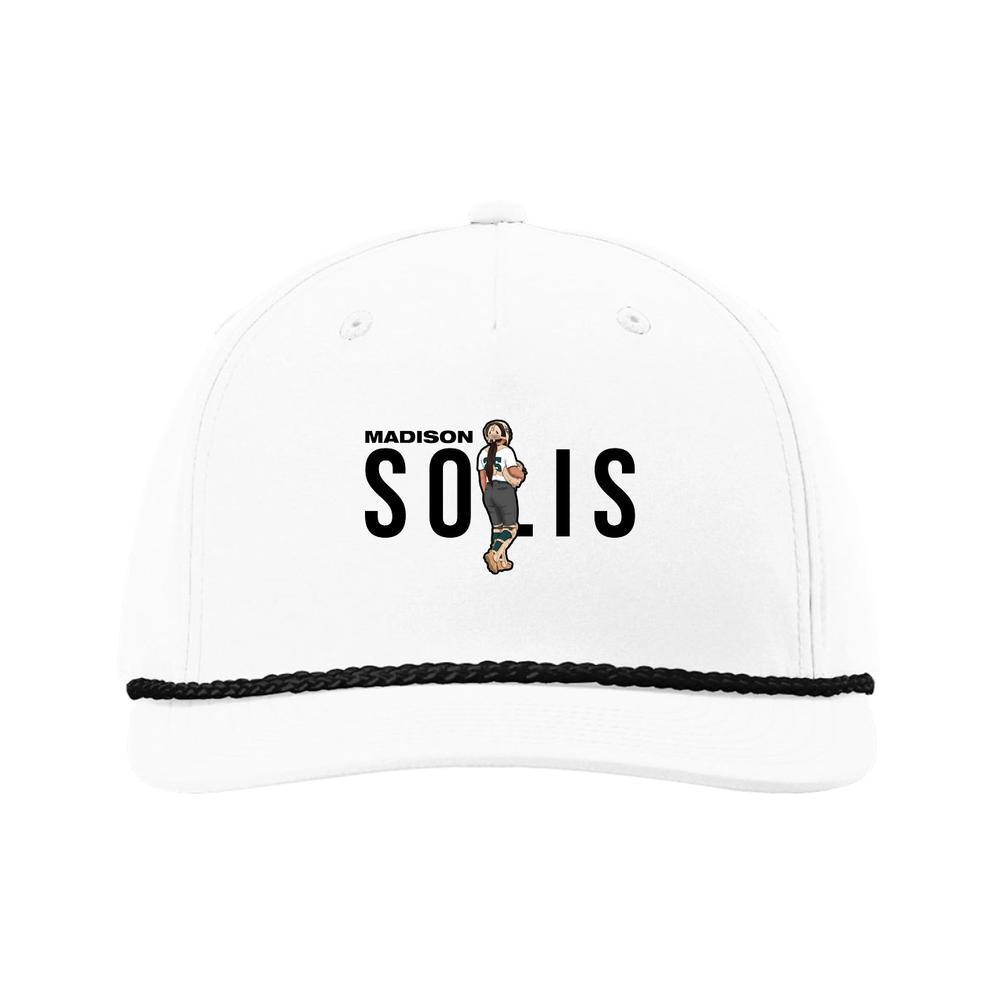 Five-Panel Classic Rope Cap — Player Name in White