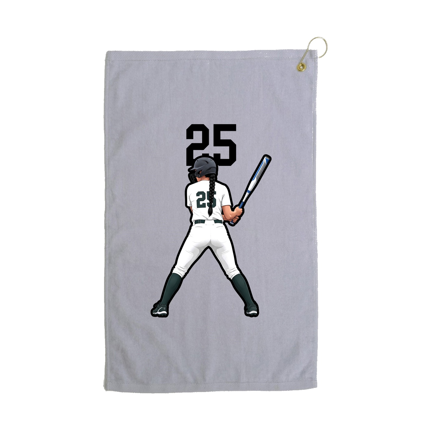 Golf Towel — Number Top in Grey