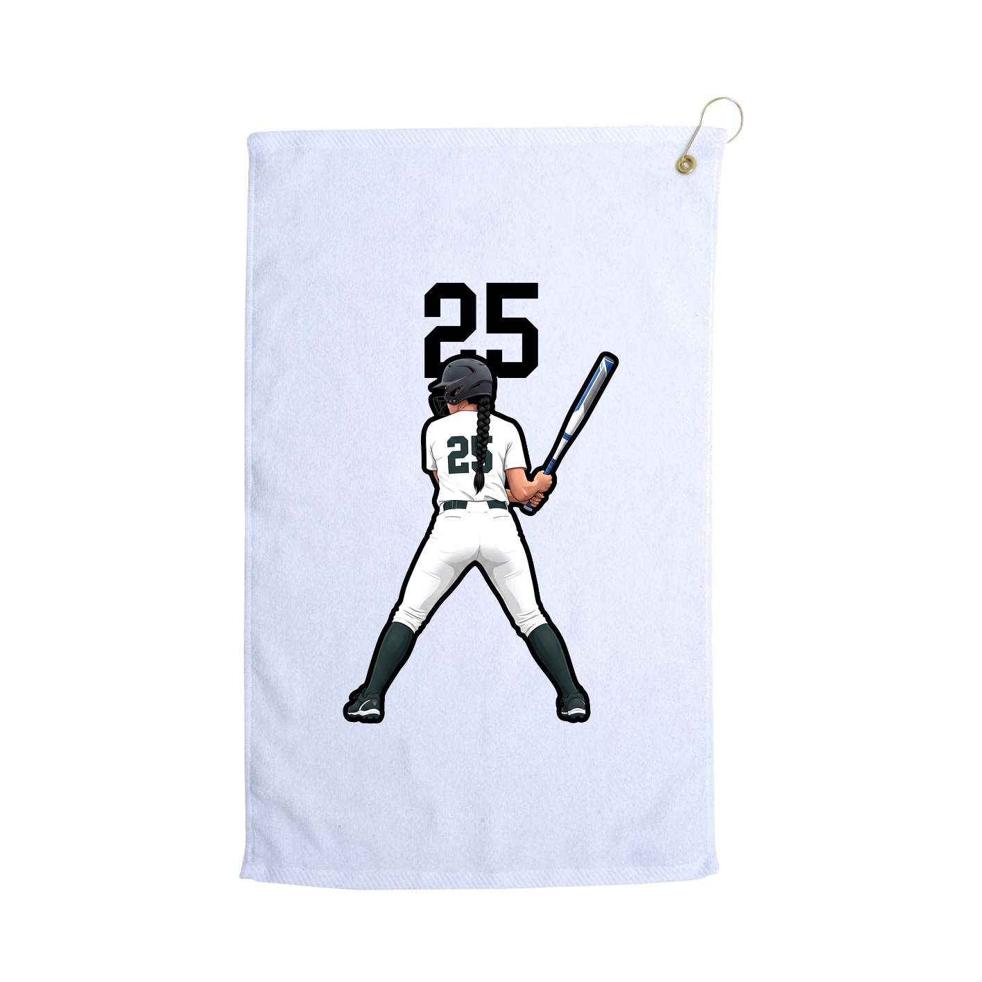 Golf Towel — Number Top in White