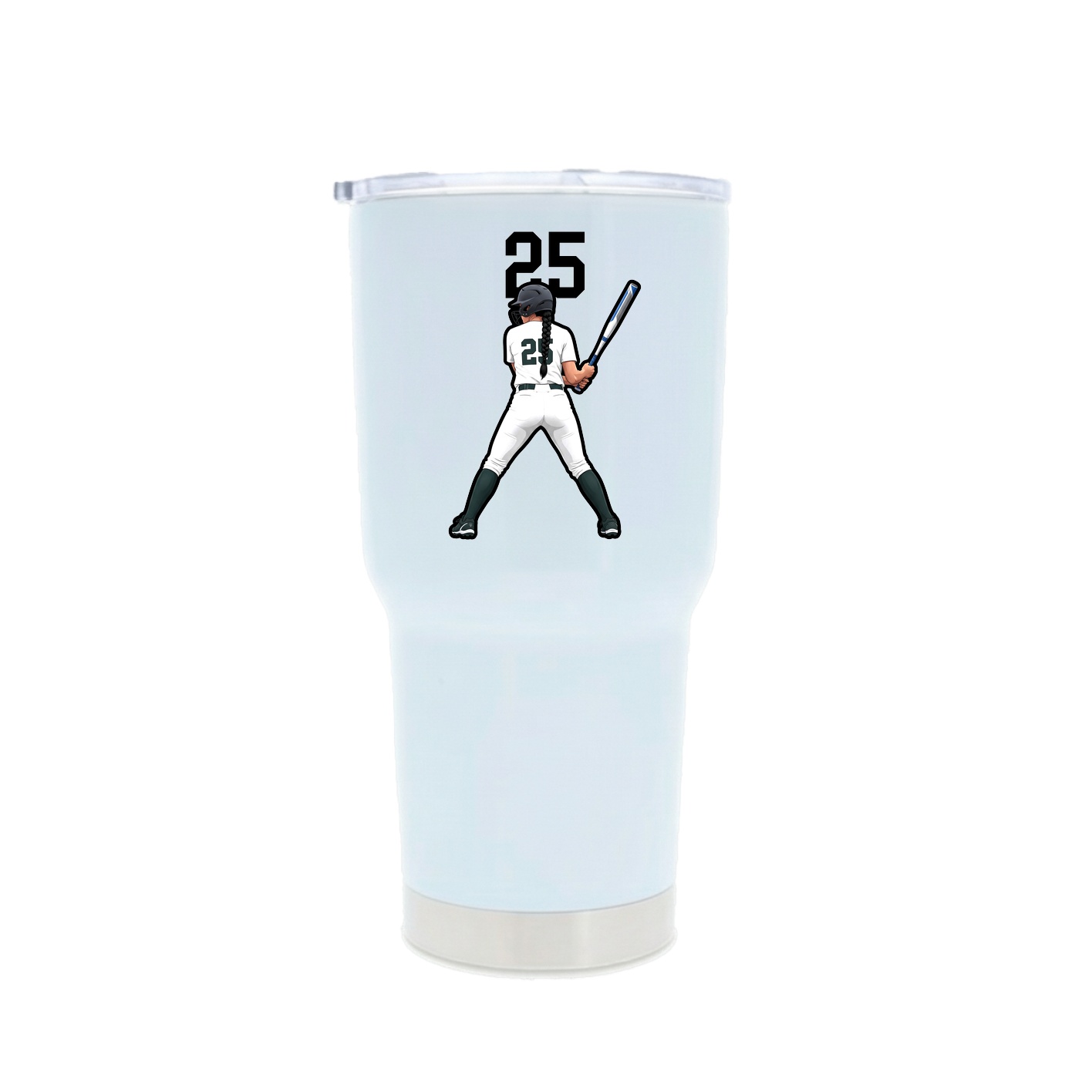30oz Stainless Steel Tumbler — Number Top in White