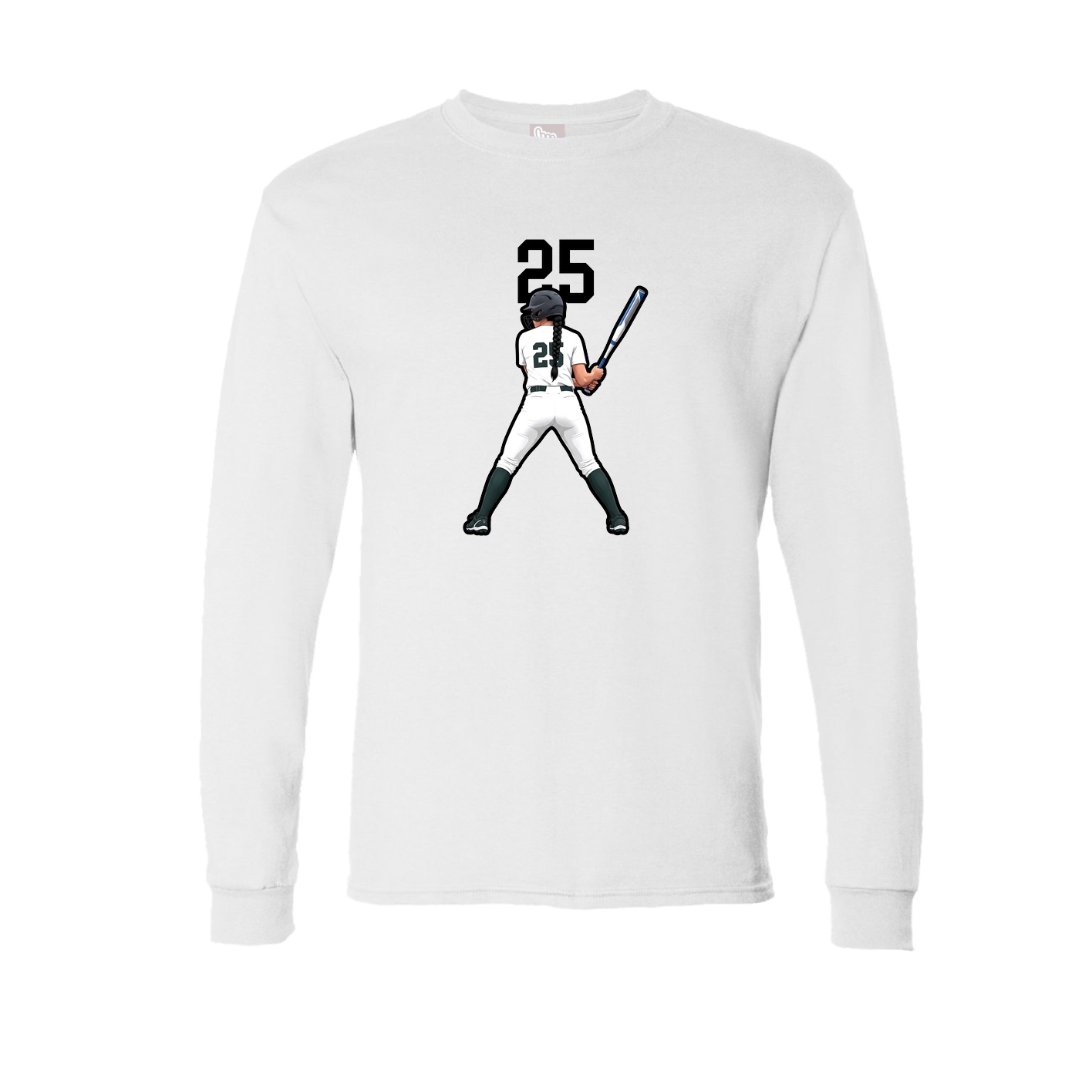 Long Sleeve Tee — Number Top in White