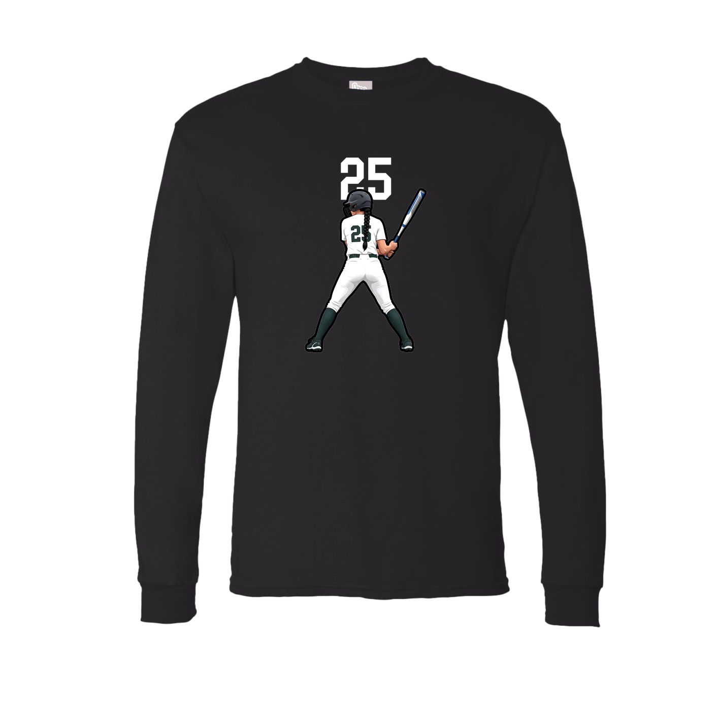 Long Sleeve Tee — Number Top in Black
