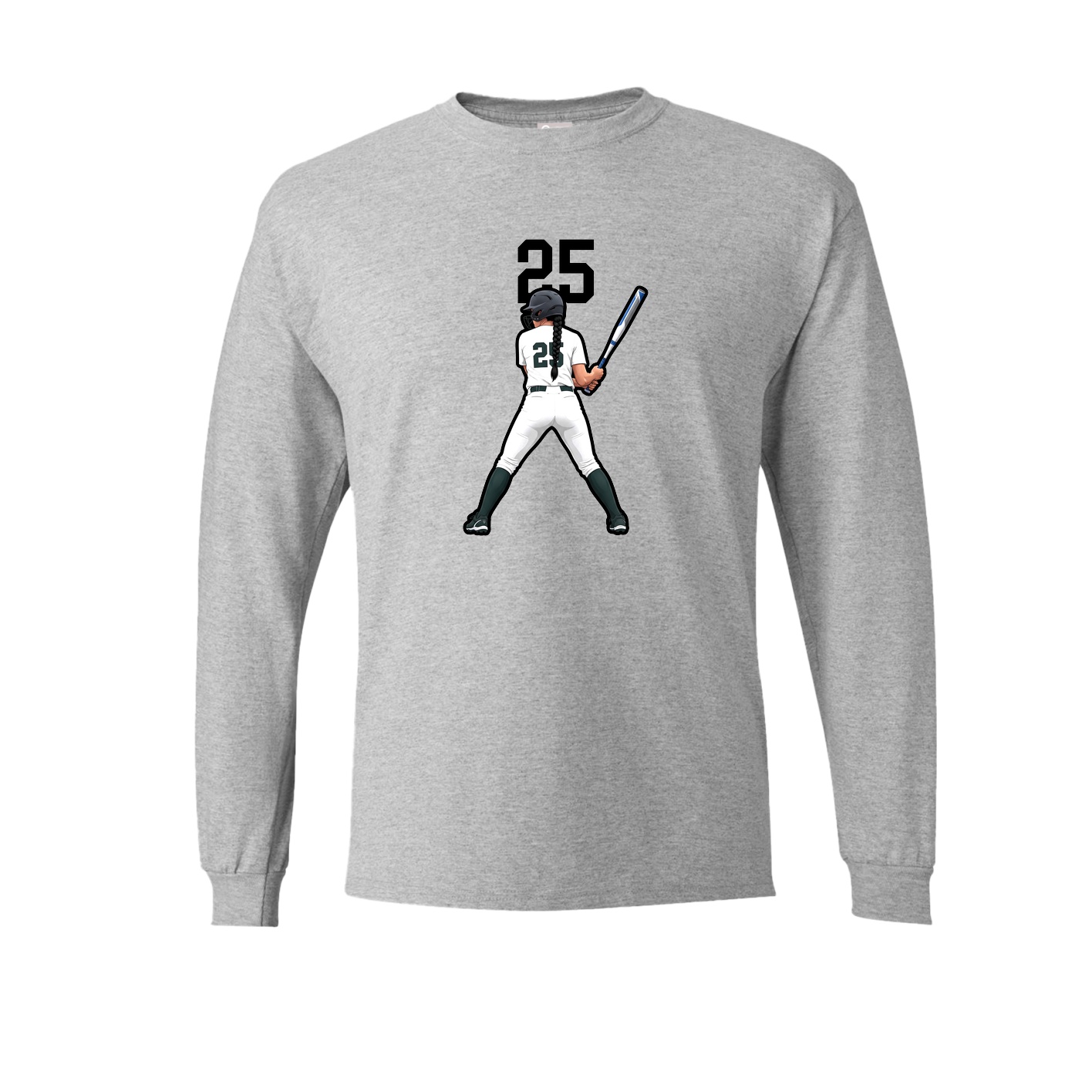Long Sleeve Tee — Number Top in Grey