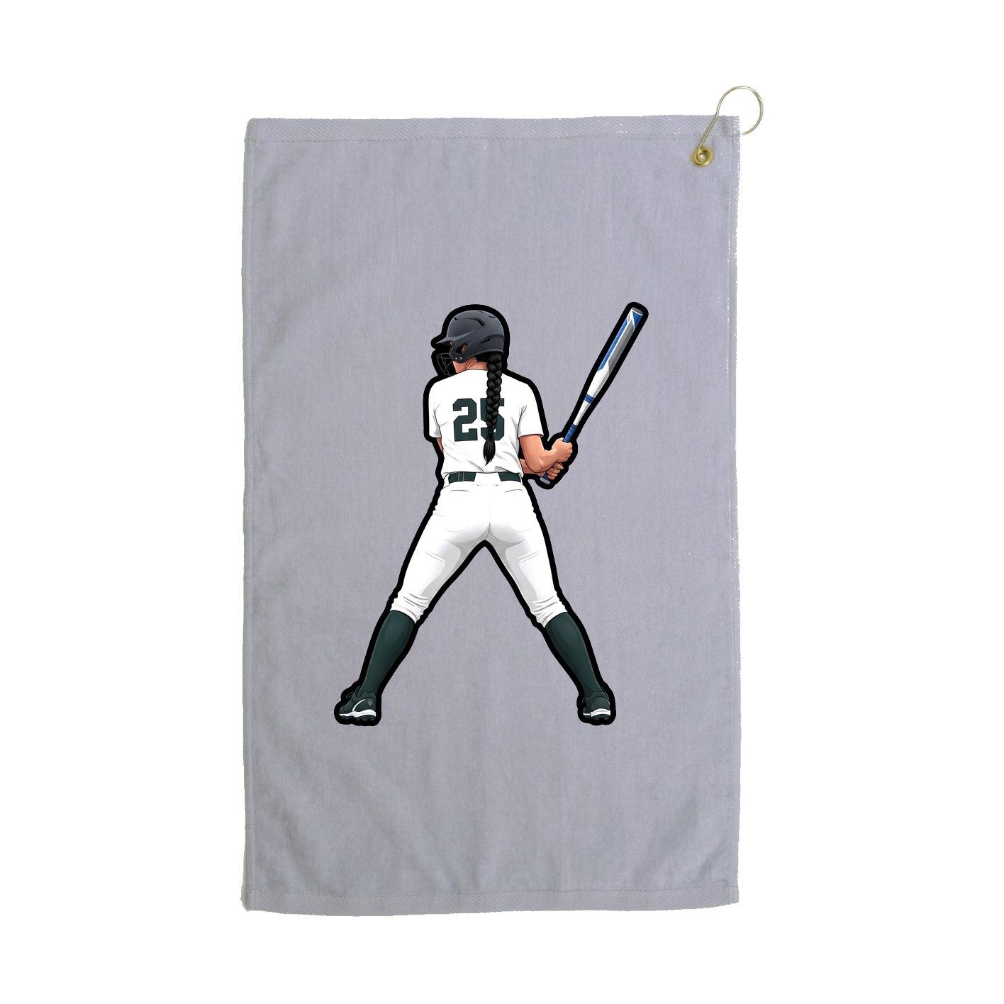Golf Towel — Name Vertical in Grey
