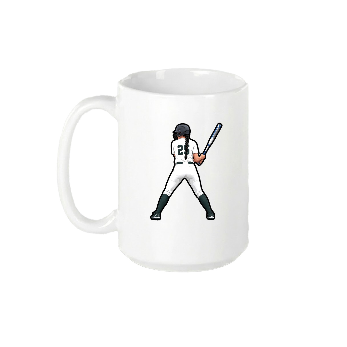 15oz Coffee Mug — Name Vertical in White