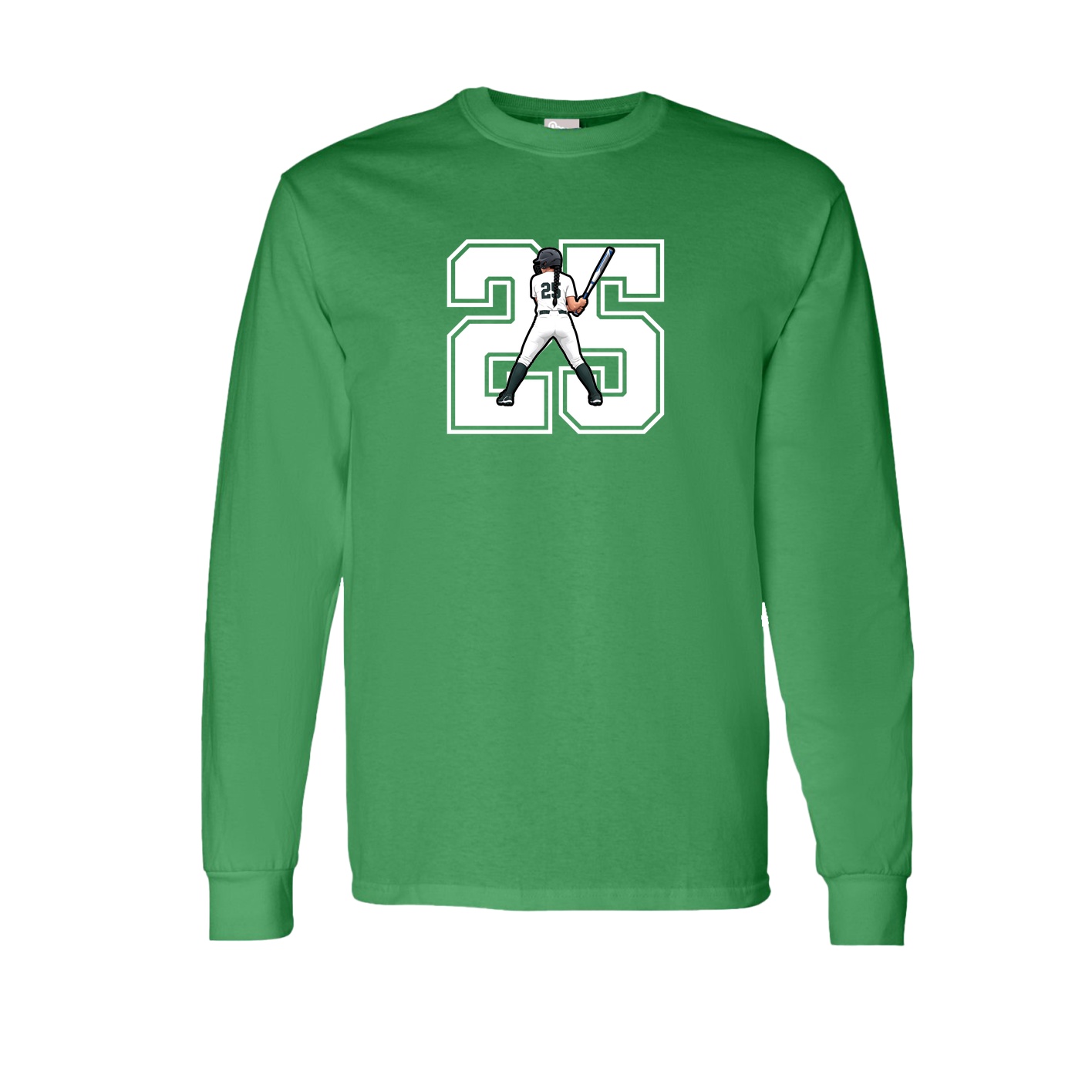 Long Sleeve Tee — Number in Green