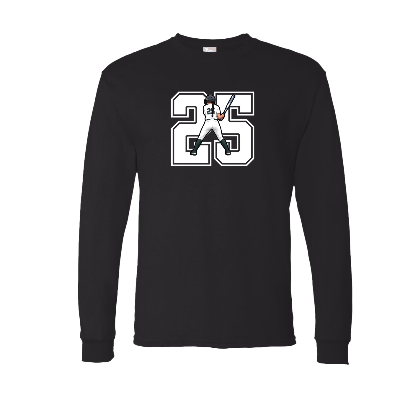 Long Sleeve Tee — Number in Black