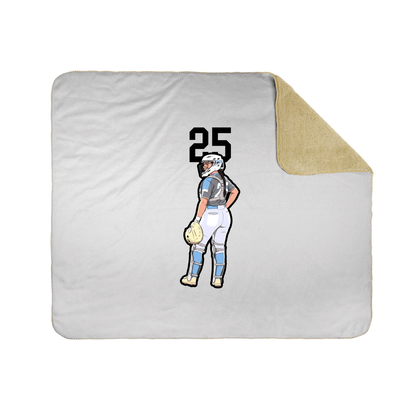 Throw Blanket — Number Top in White