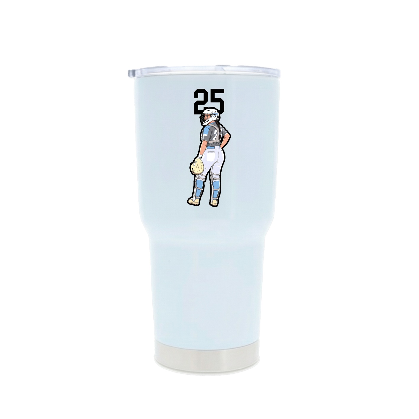 30oz Stainless Steel Tumbler — Number Top in White