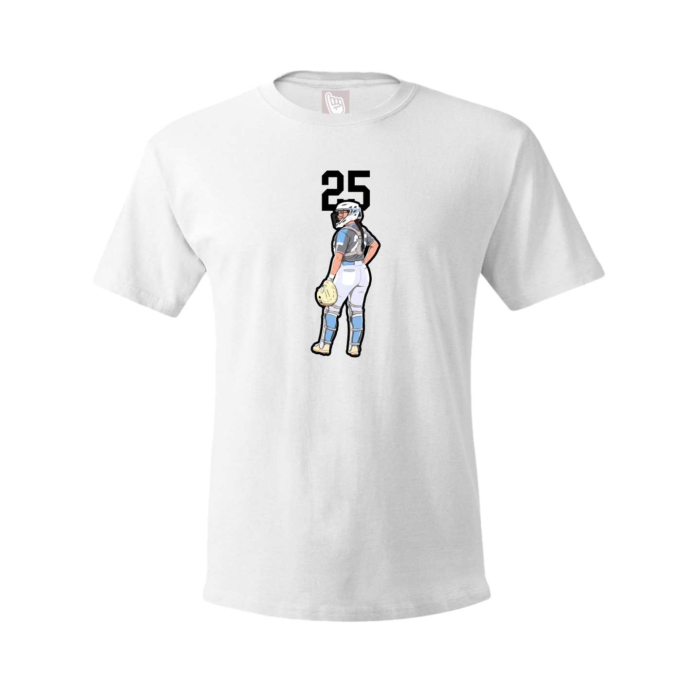 Youth Tee — Number Top in White