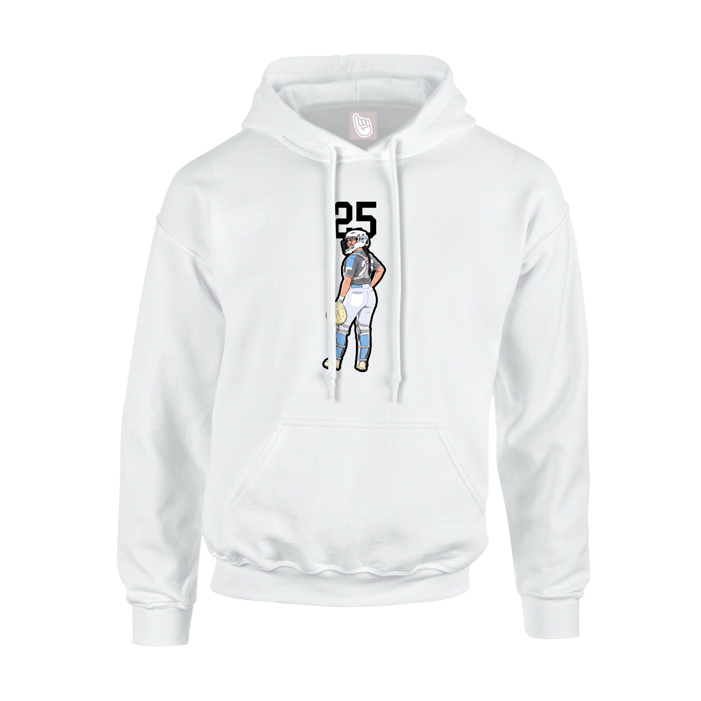 Youth Hoodie — Number Top in White