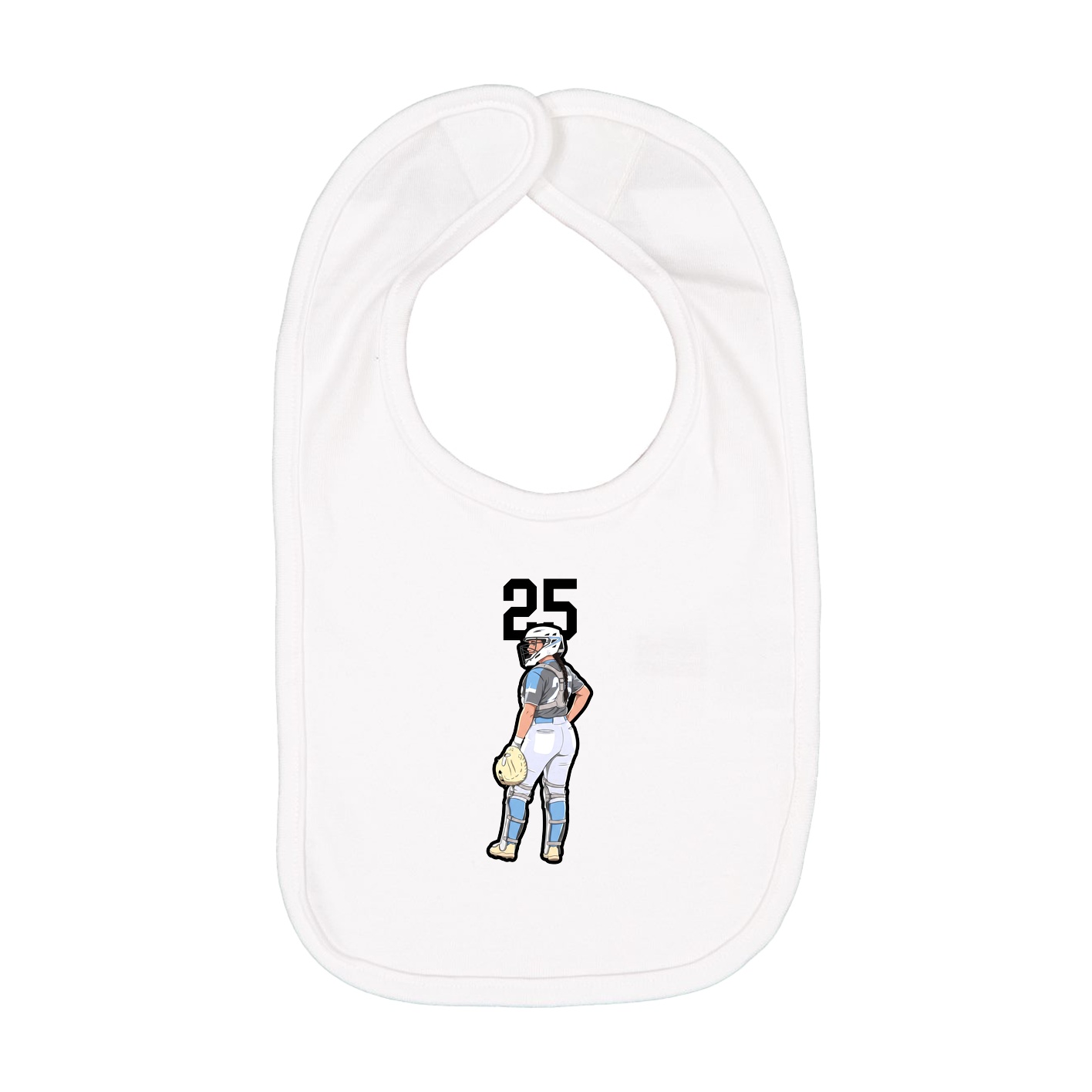 Infant Bib — Number Top in White