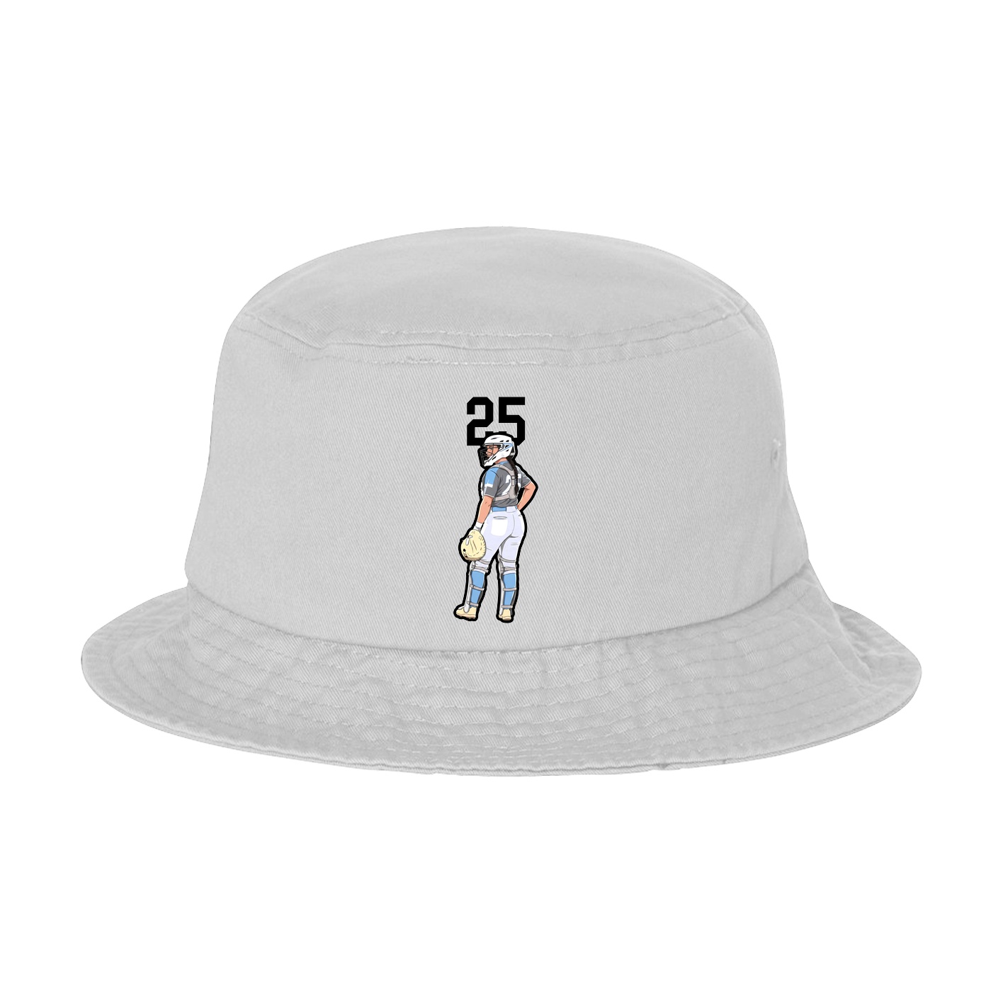 Bucket Cap — Number Top in White