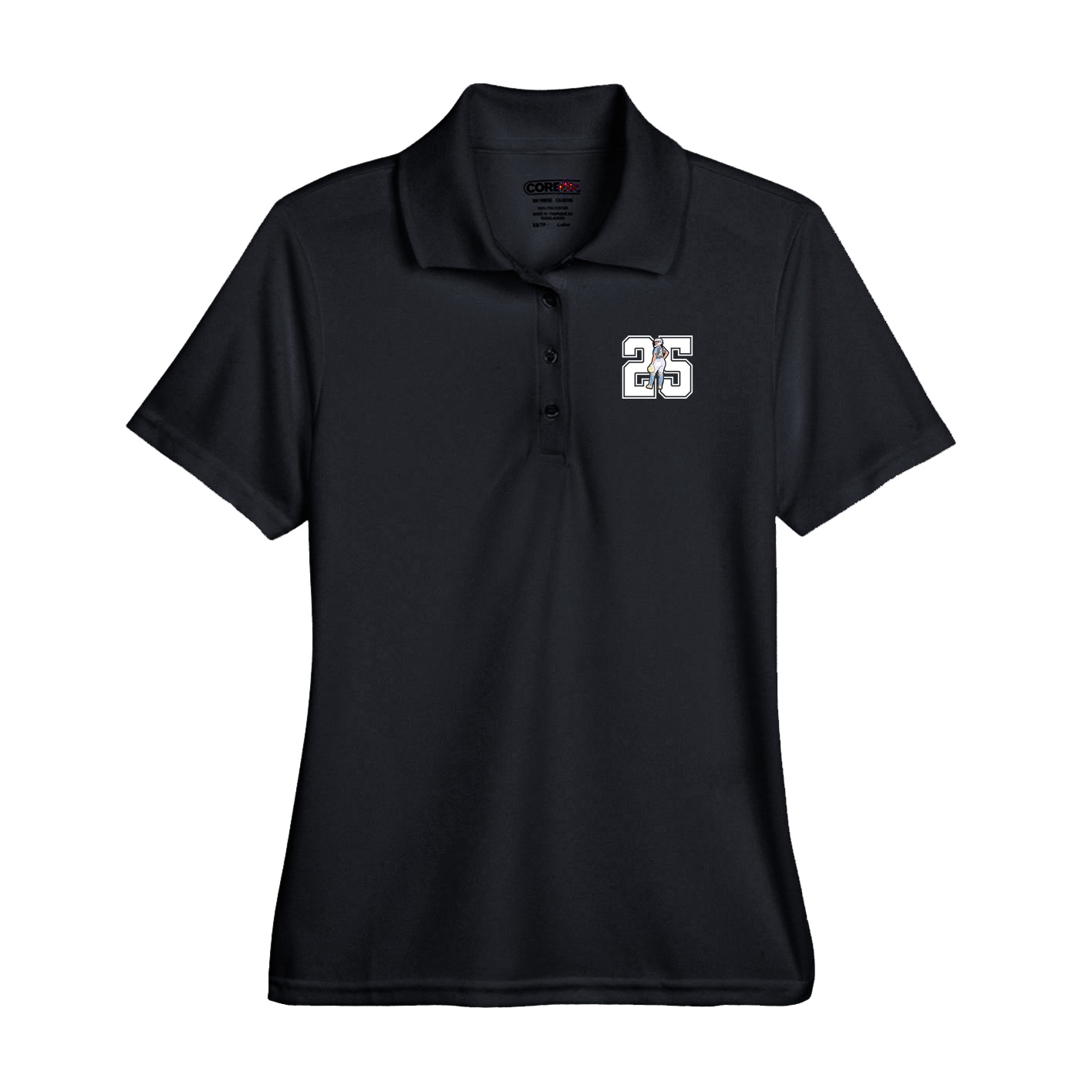 Performance Polo — Number in Black