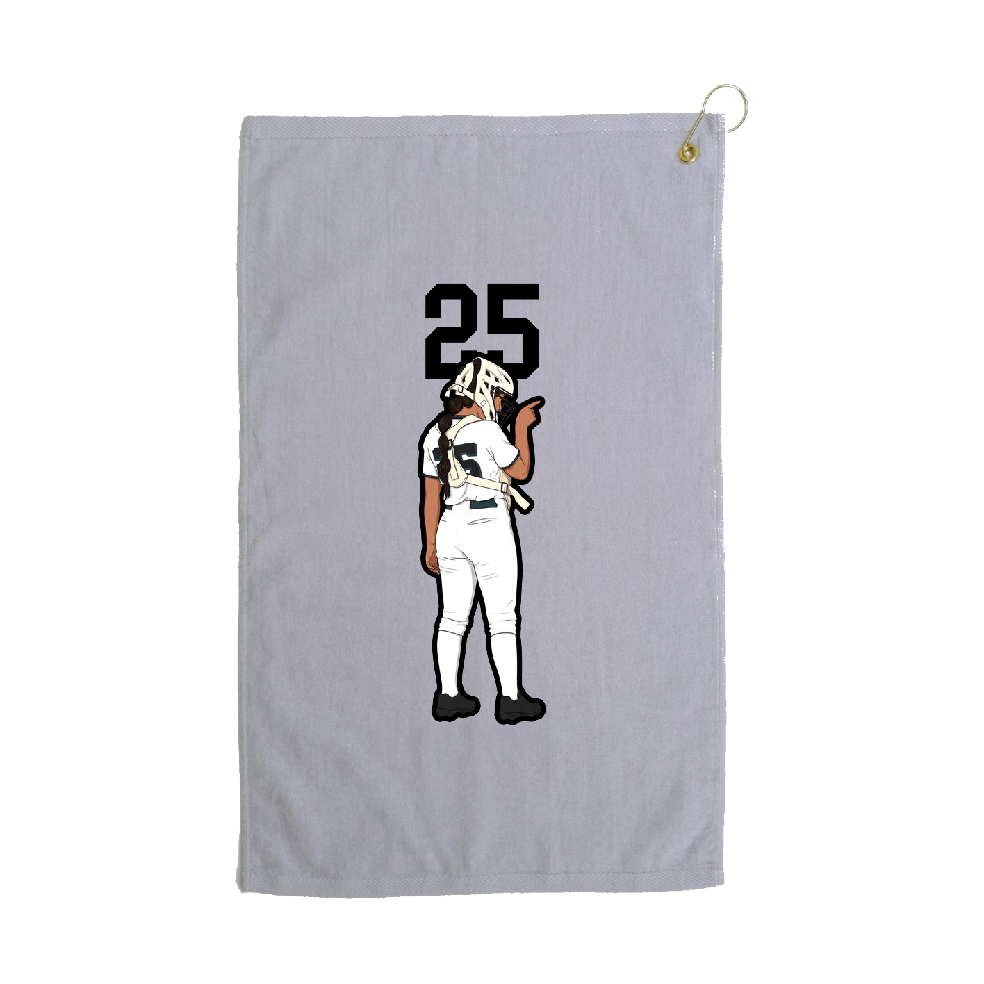 Golf Towel — Number Top in Grey