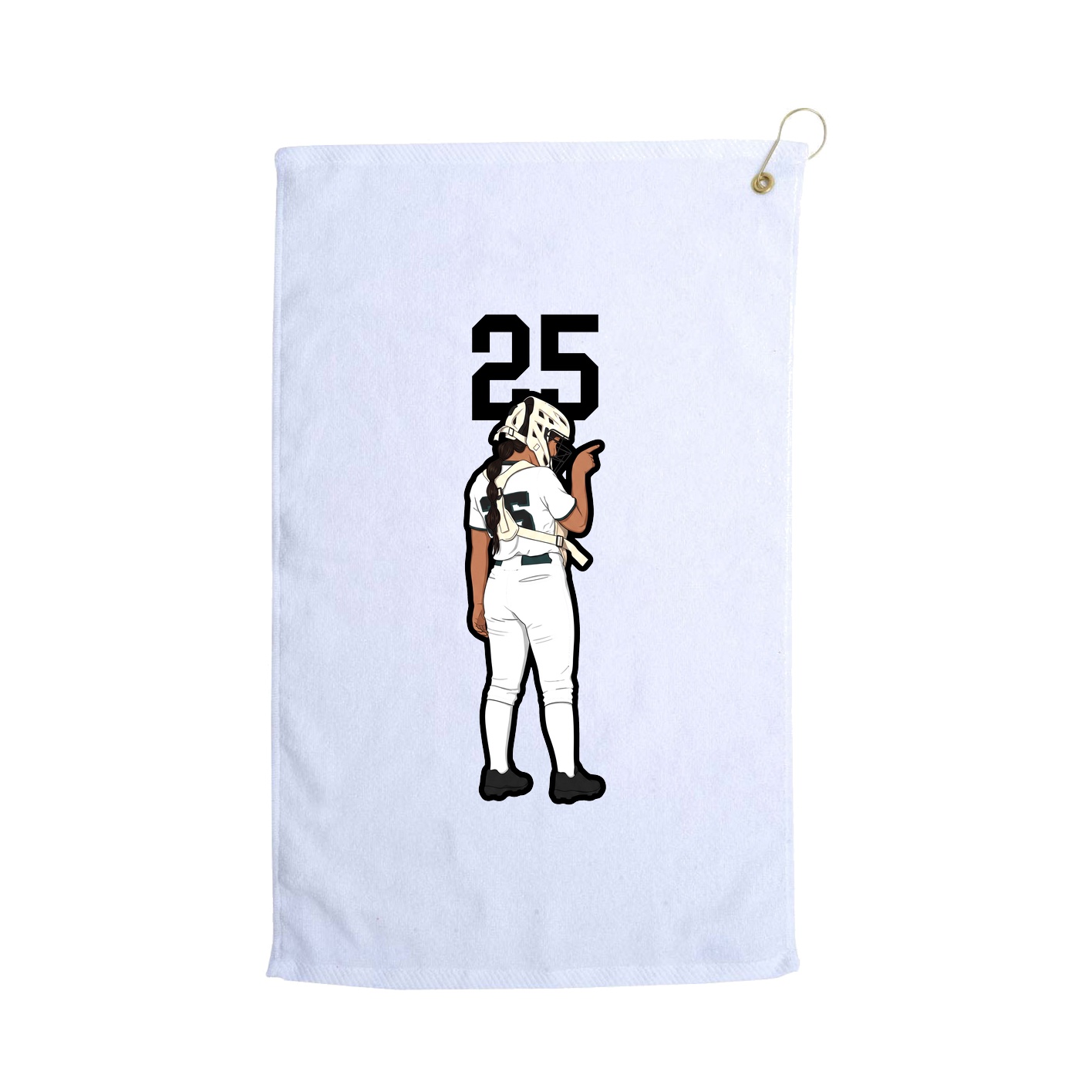 Golf Towel — Number Top in White